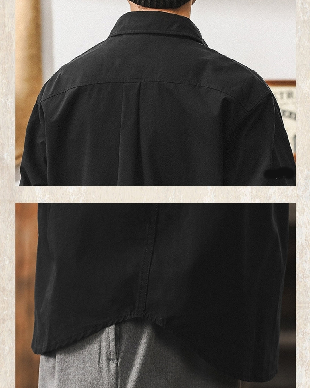 【M-4XL】basic cotton long sleeve shirt 【ACT0300】