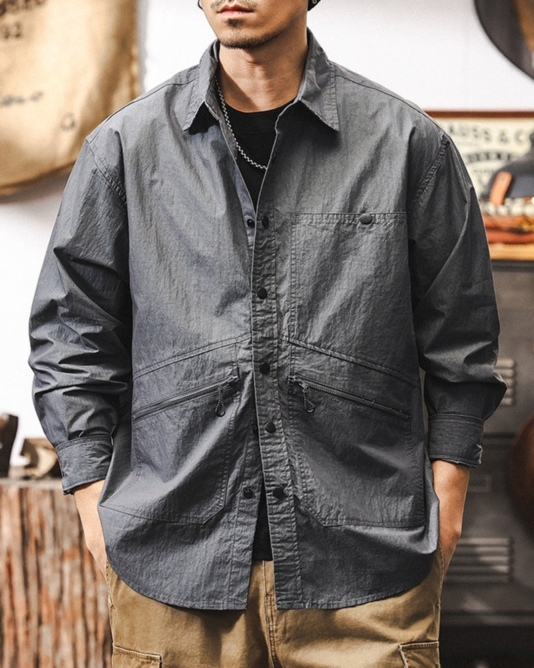 【M-4XL】outdoor casual work long shirt 【ACT0301】