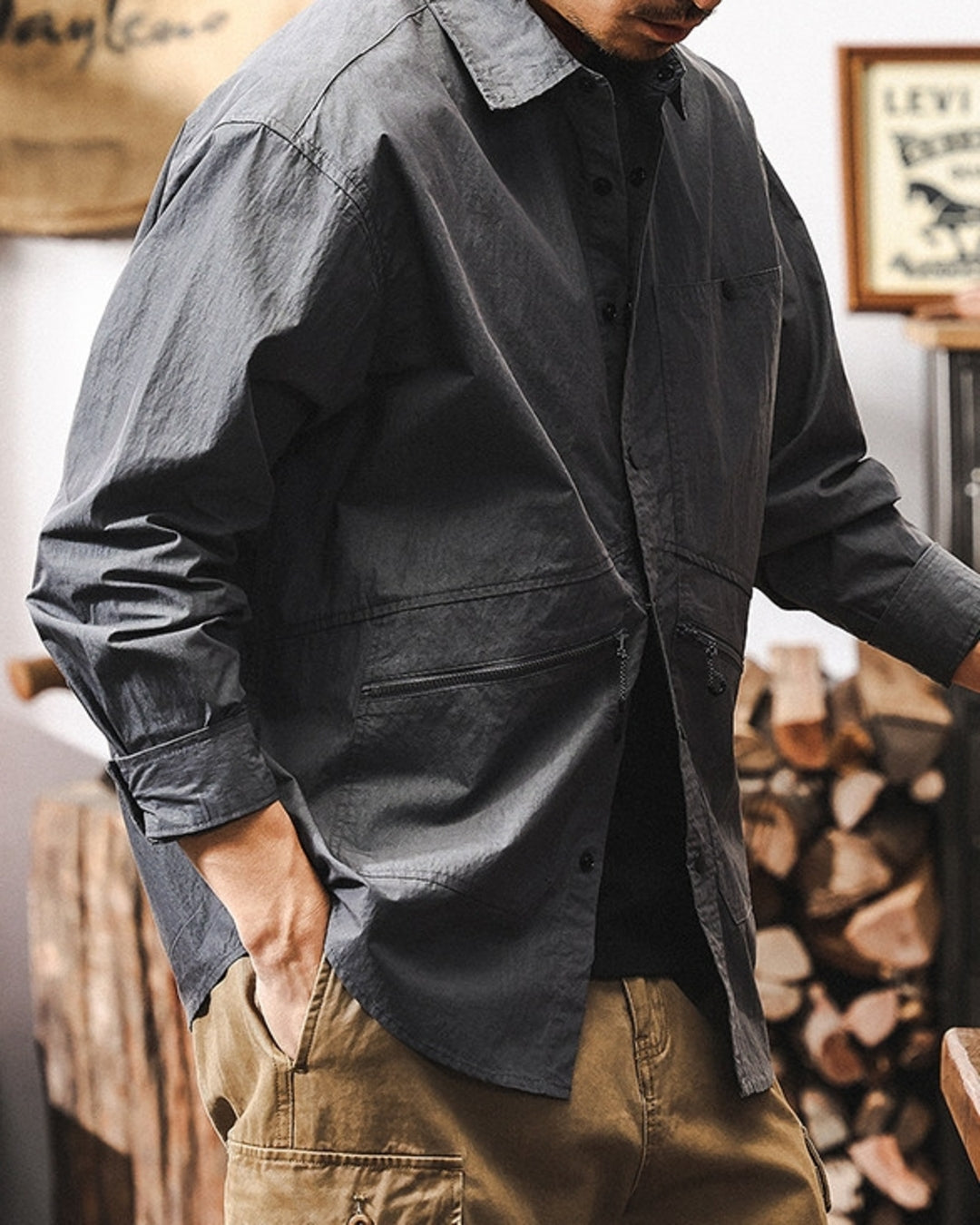 【M-4XL】outdoor casual work long shirt 【ACT0301】