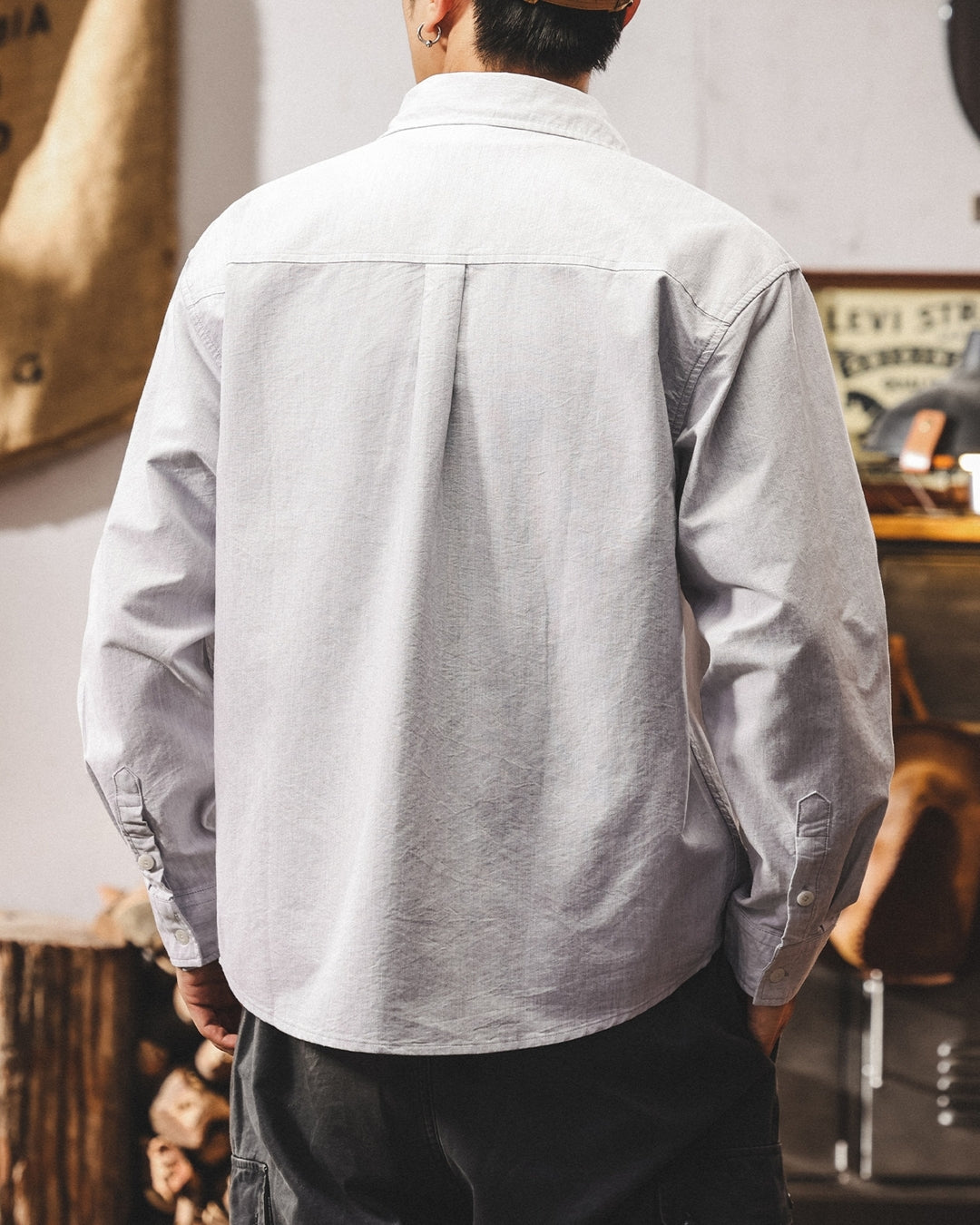 【M-4XL】loose oxford long sleeve shirt 【ACT0303】