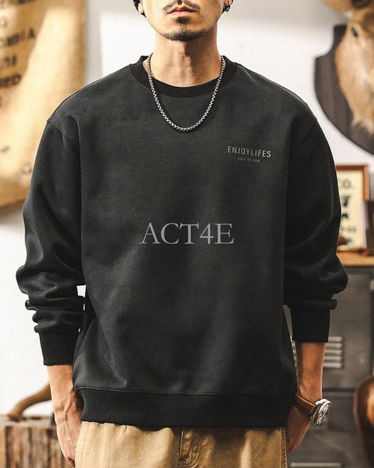 【S-4XL】relaxed fit chest logo sweatshirt 【ACT0261】