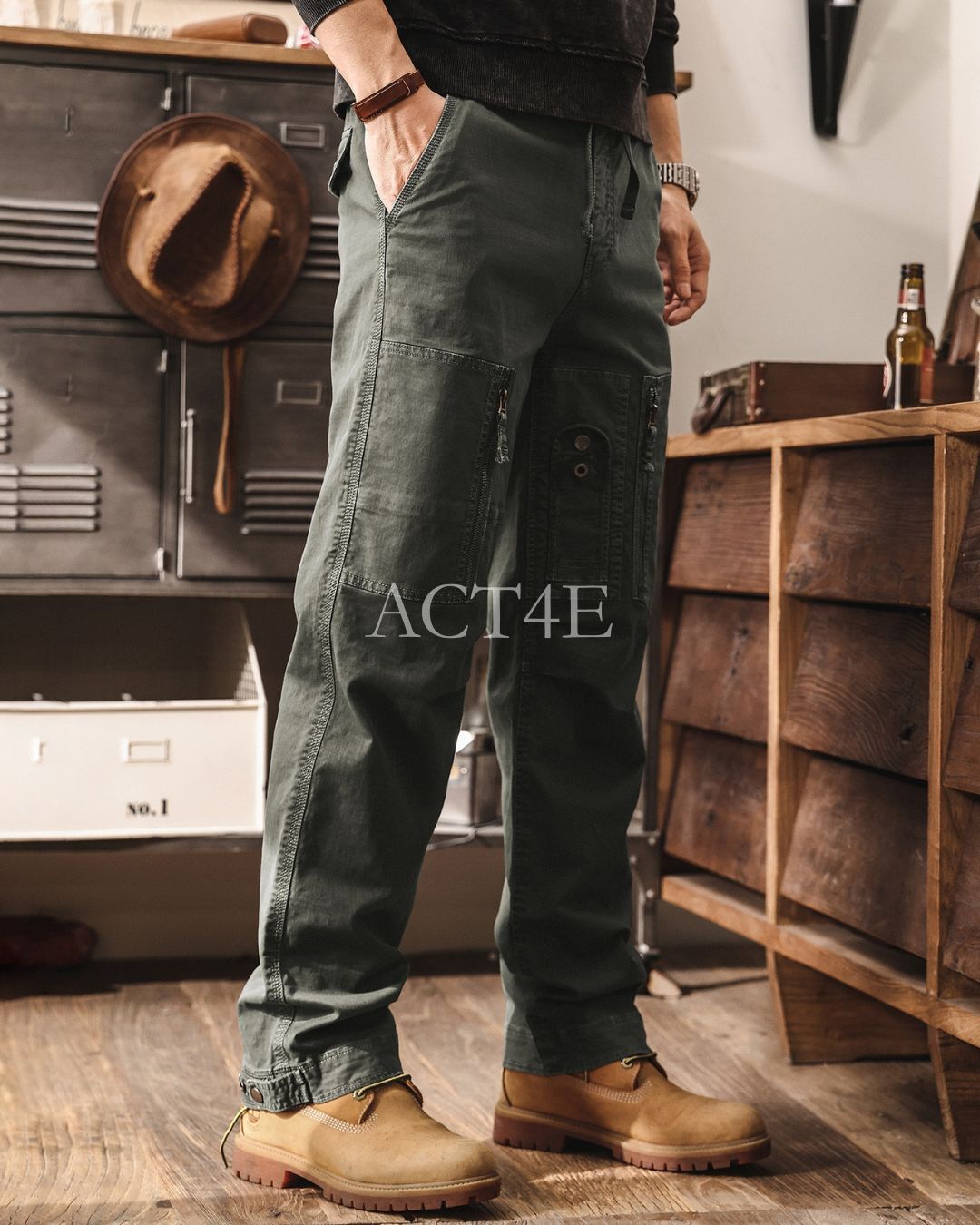 【28-38】straight fit tactical cargo pants 【ACT0272】