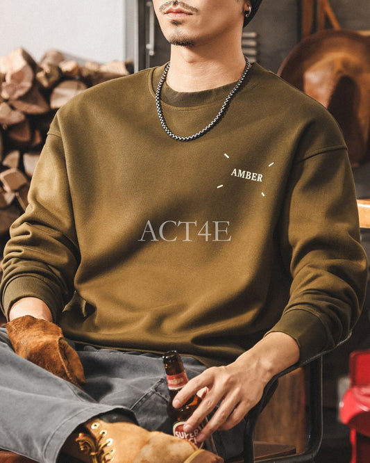 【S-4XL】relaxed fit chest print sweatshirt 【ACT0263】