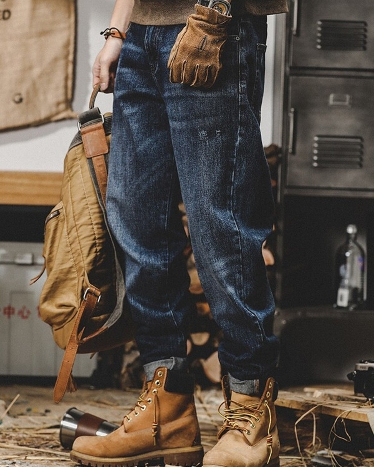 vintage heavy weight classic tapered denim pants 【ACT0210】
