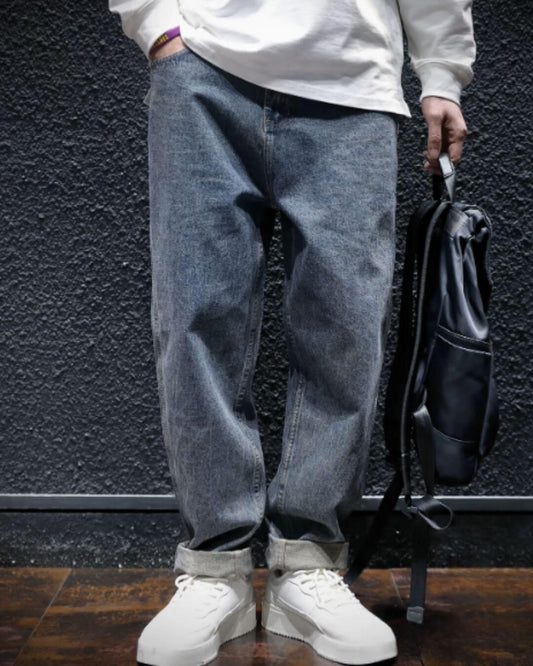 washed tapered wide denim pants 【ACT0008】