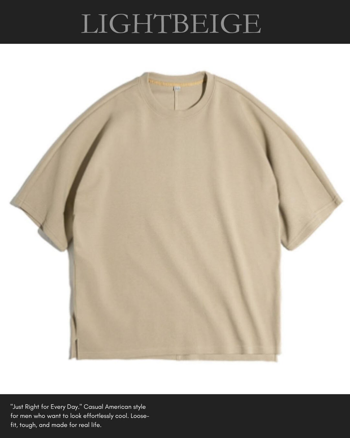 drop shoulder wide silhouette t-shirt 3color 【ACT0042】