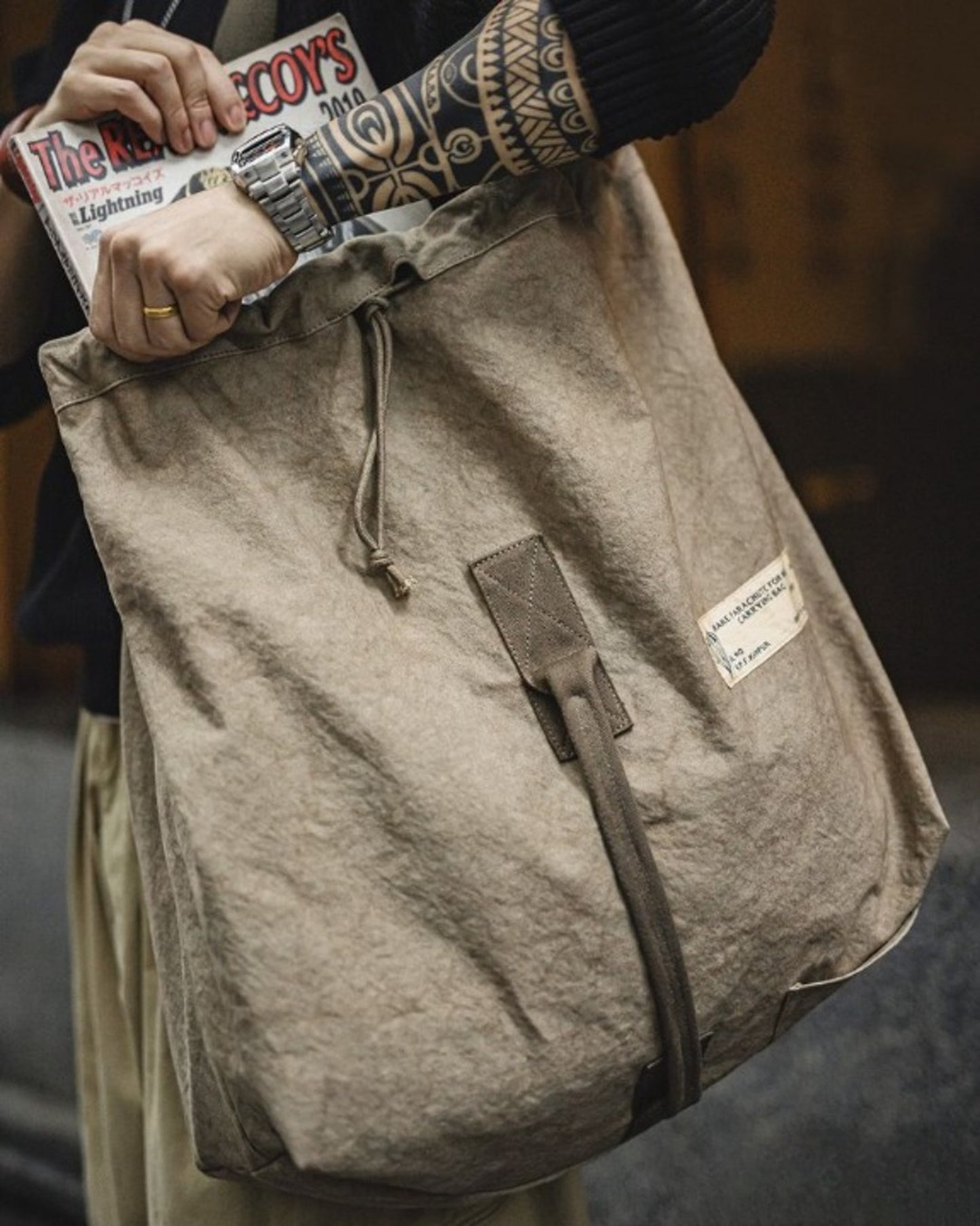 vintage canvas parachute shoulder bag 【ACT0143】