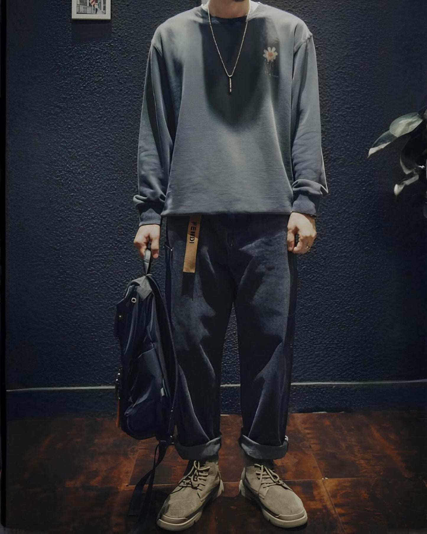 patch pocket wide denim pants 2color 【ACT0016】