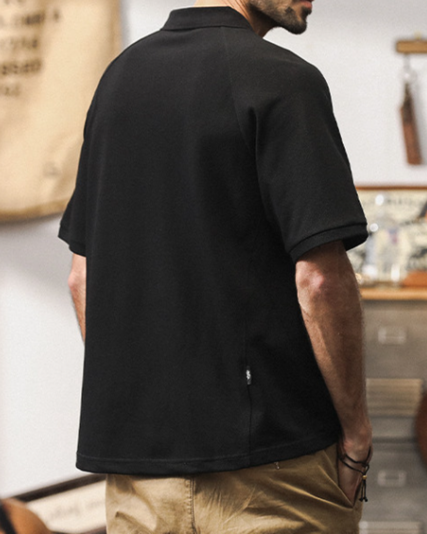 heavy chinese collar polo shirt 3color 【ACT0238】