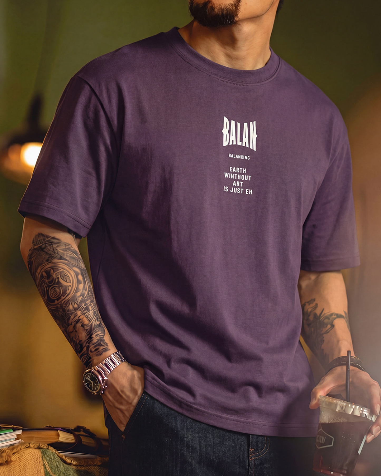 loose-fit embossed logo crew-neck t-shirt 2color 【ACT0059】
