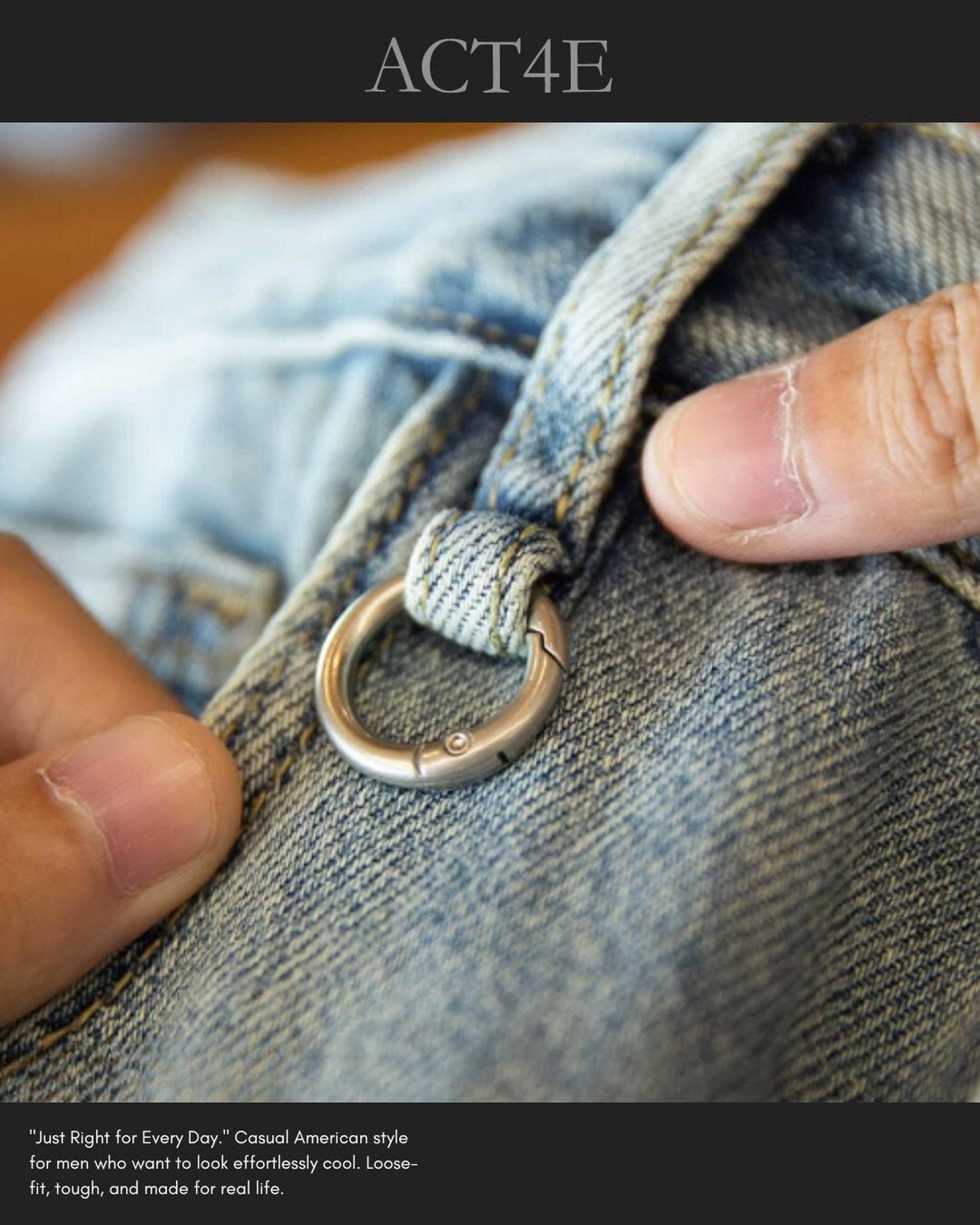 damage straight denim pants 【ACT0018】