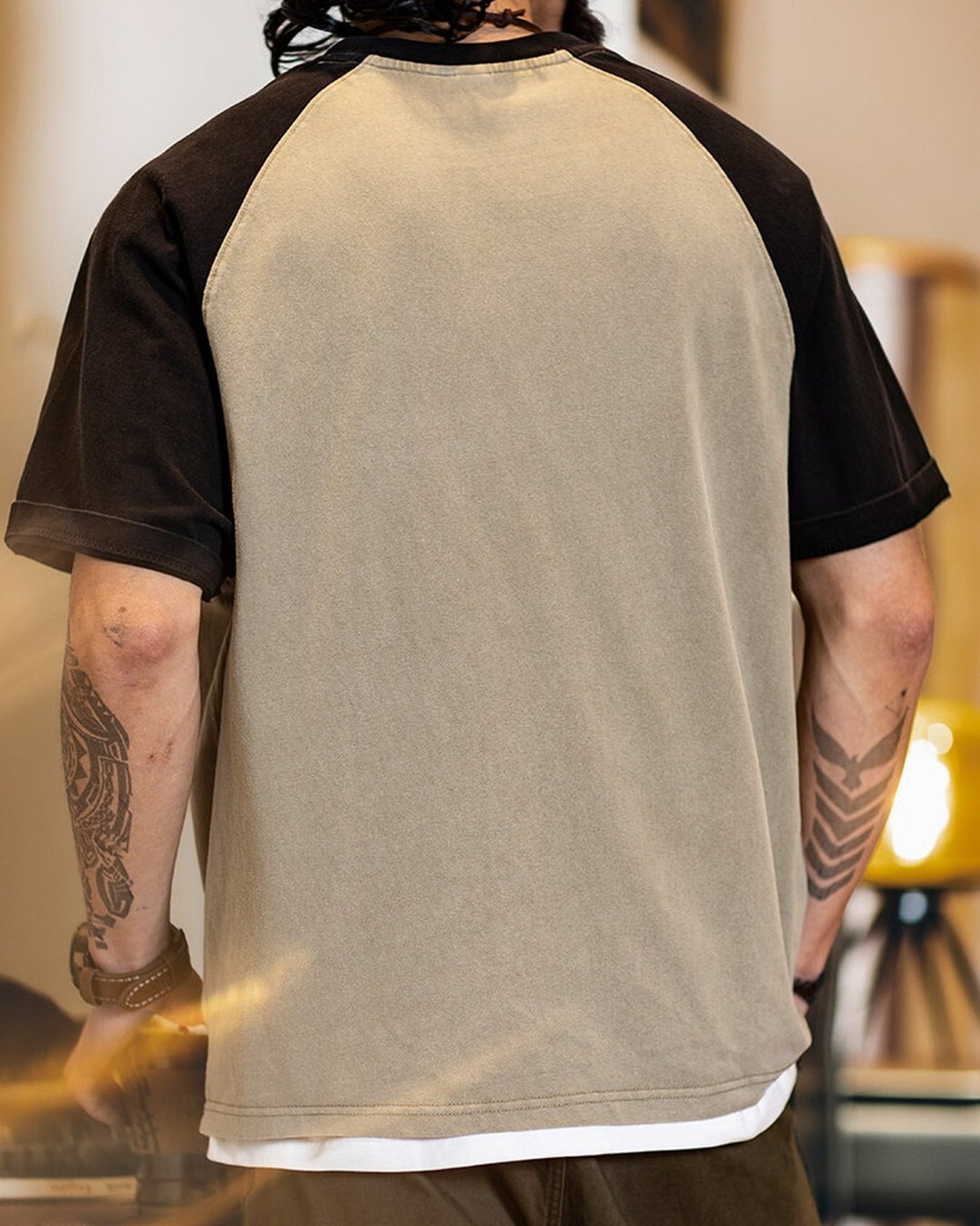 Loose Casual Raglan-Sleeve Short-Sleeve T-Shirt 【ACT0072】