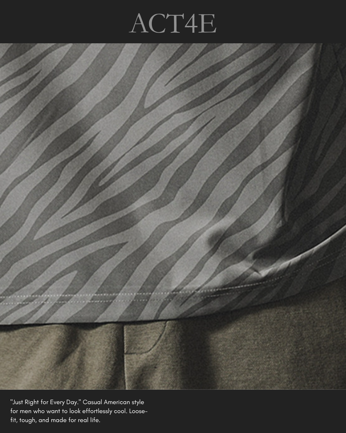 zebra striped pocket short sleeve t-shirt 3color 【ACT0165】