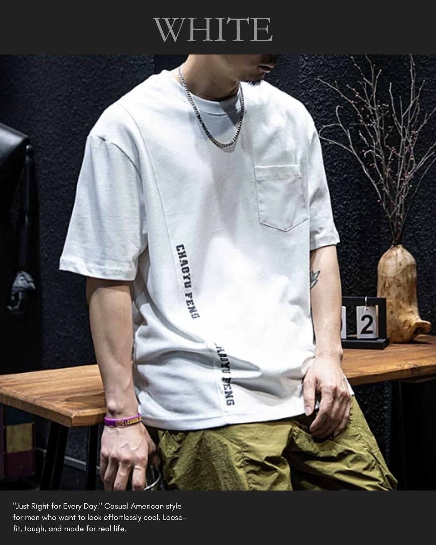 patch pocket t-shirt 3color 【ACT0030】