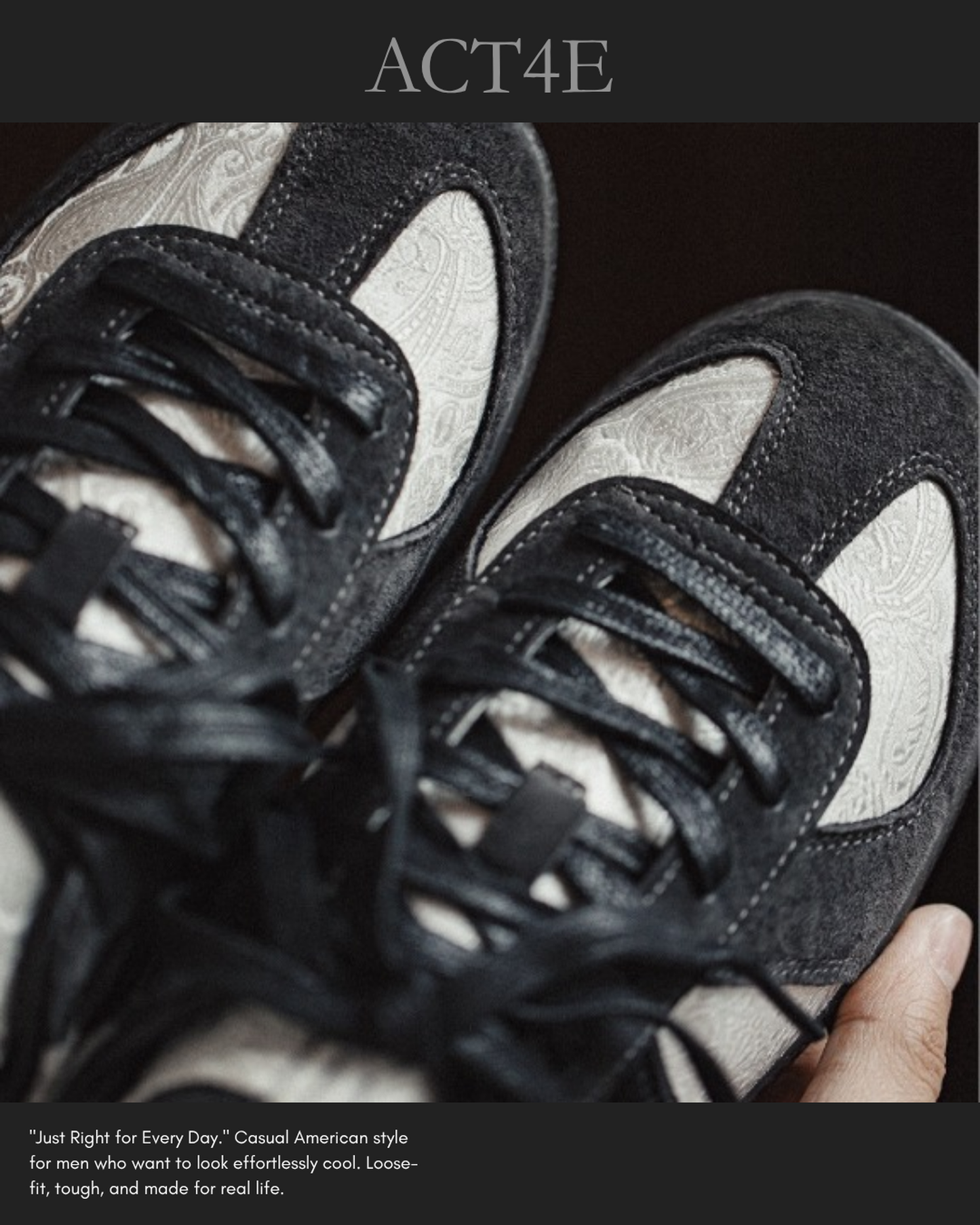 silk blend vintage low-top sneakers 【ACT0147】