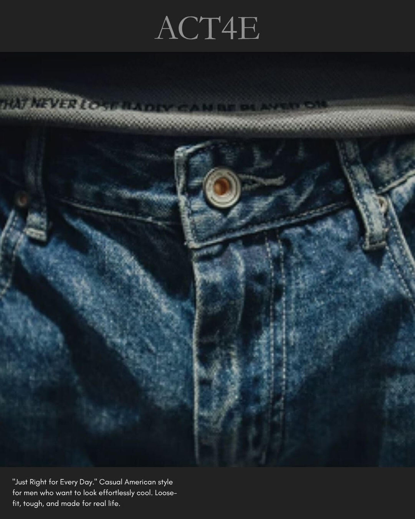 damage straight wide denim pants 【ACT0015】
