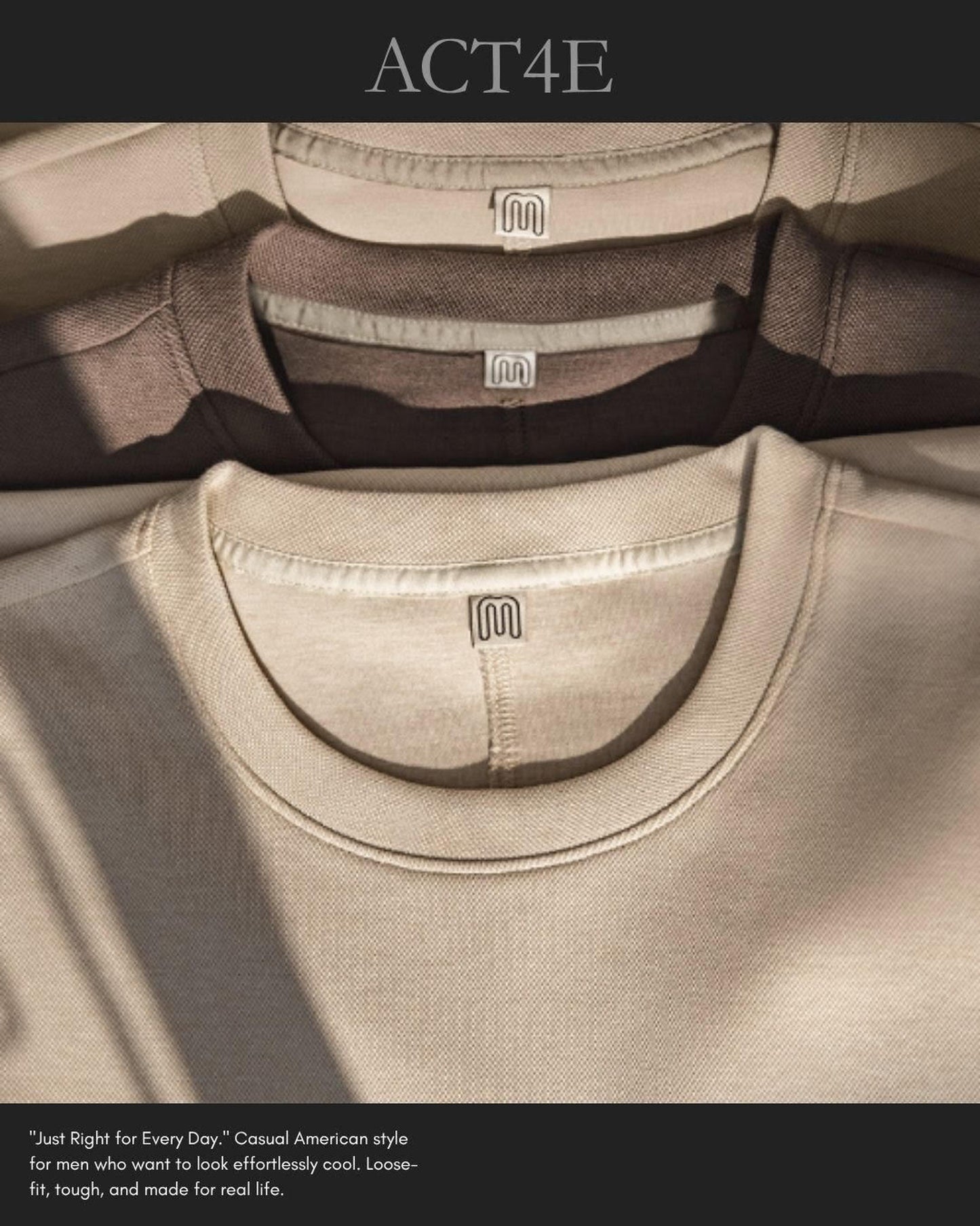 drop shoulder wide silhouette t-shirt 3color 【ACT0042】