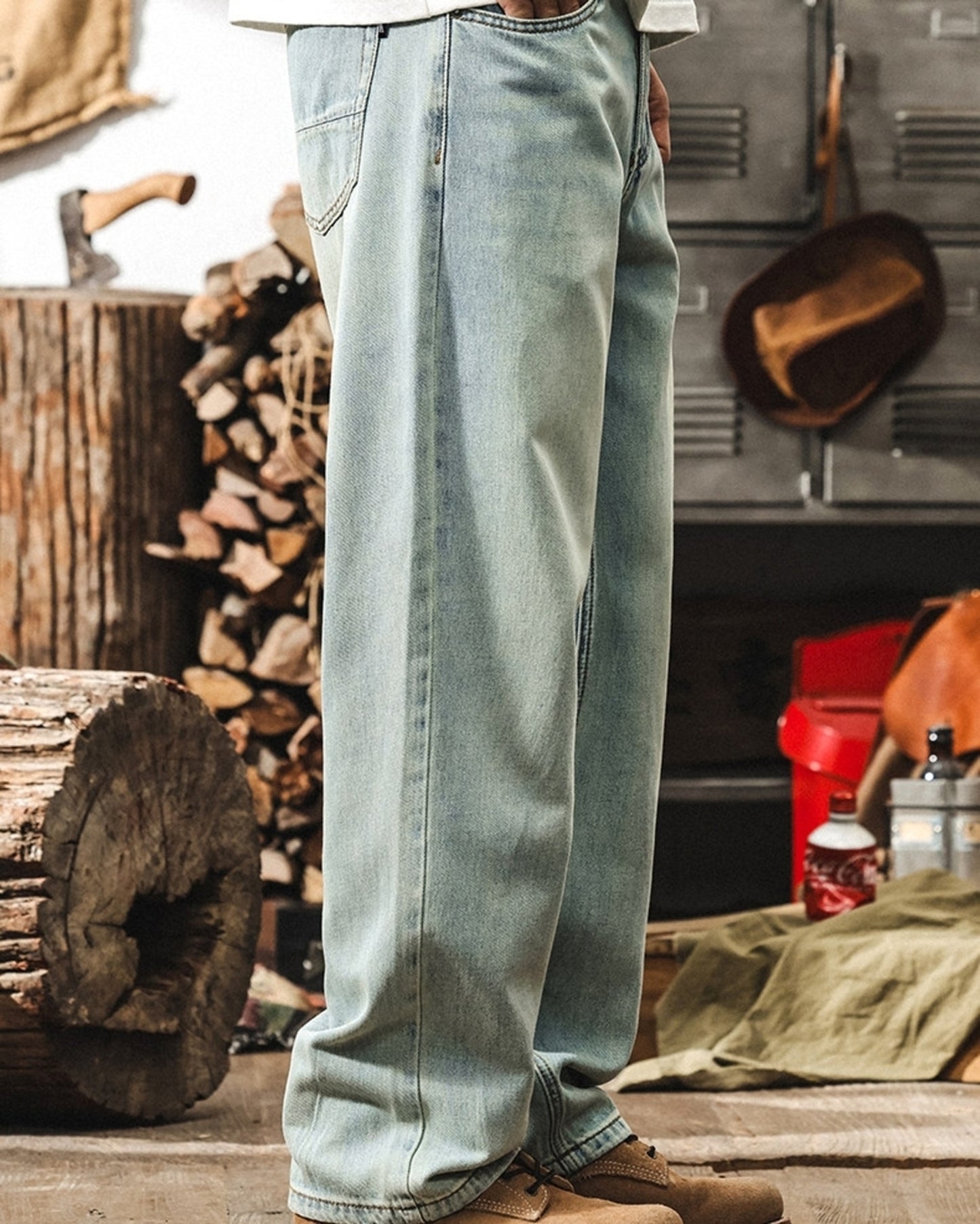 straight lyocell denim pants 【ACT0192】
