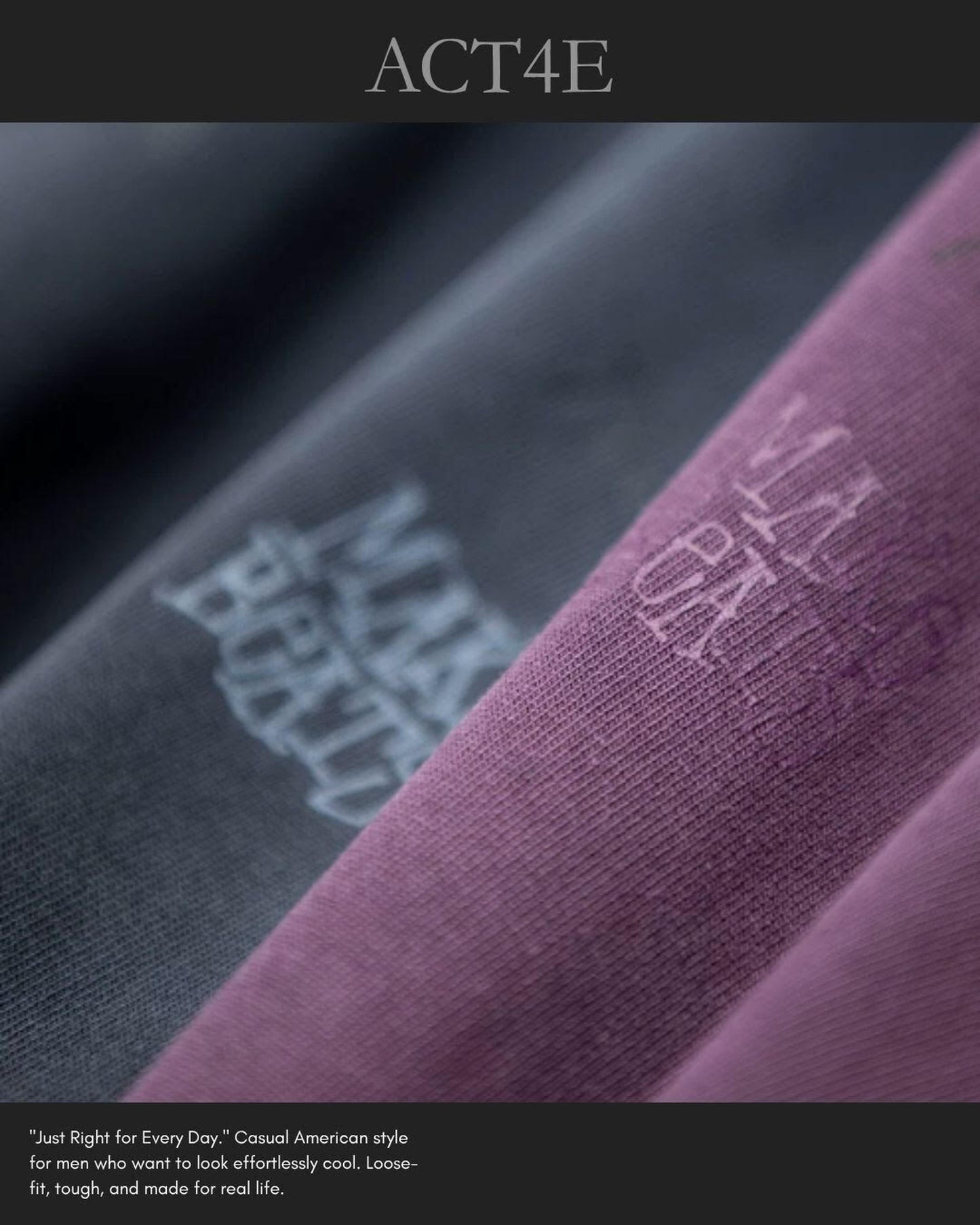 embroidered logo oversized t-shirt 2color 【ACT0032】