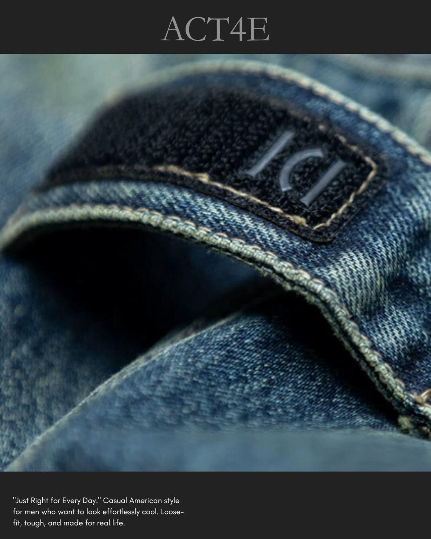 drawcord patch pocket wide denim pants 【ACT0024】