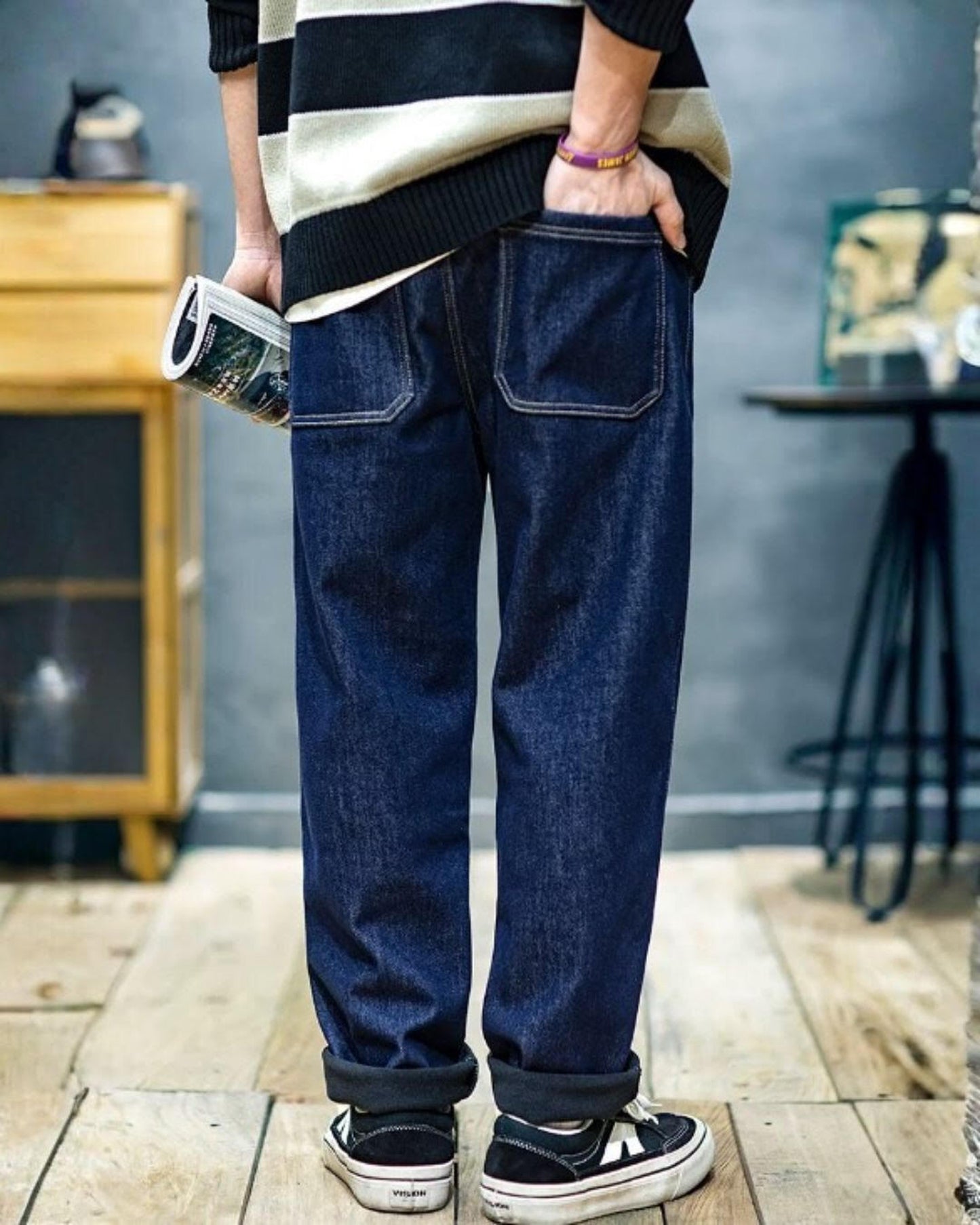 vintage straight denim pants 2color 【ACT0011】