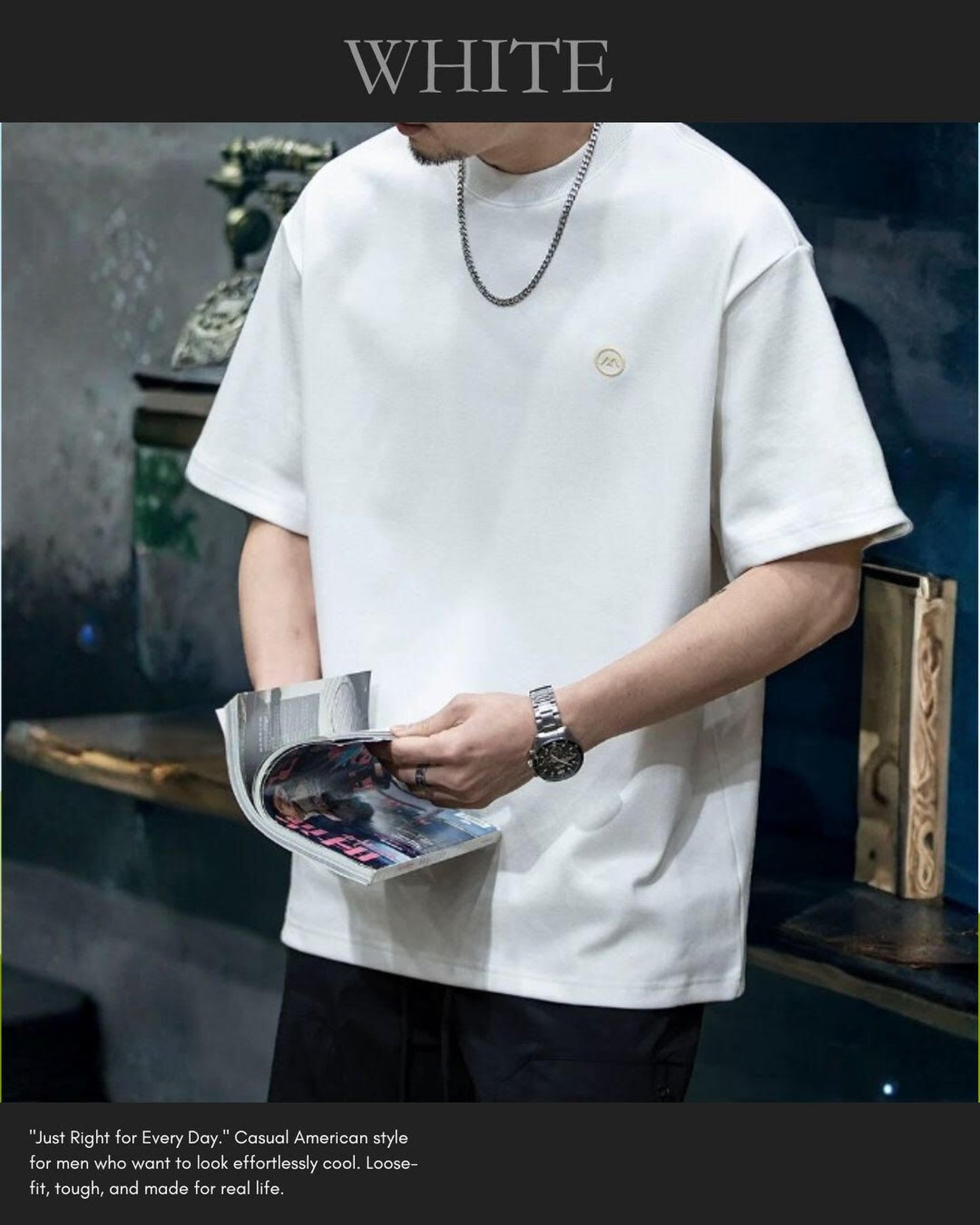 embroidered logo t-shirt 4color 【ACT0027】
