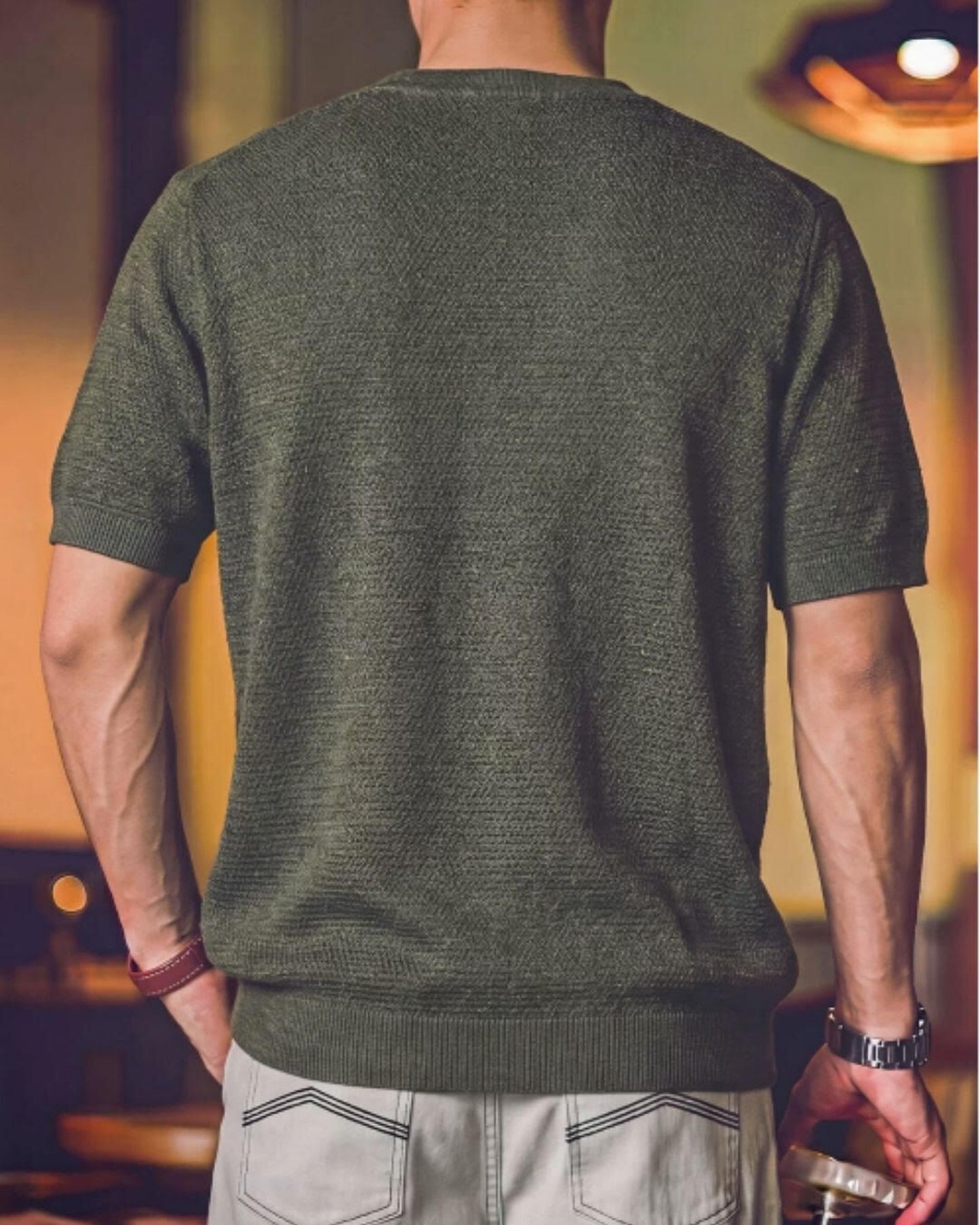 button front knit polo shirt 3color 【ACT0040】