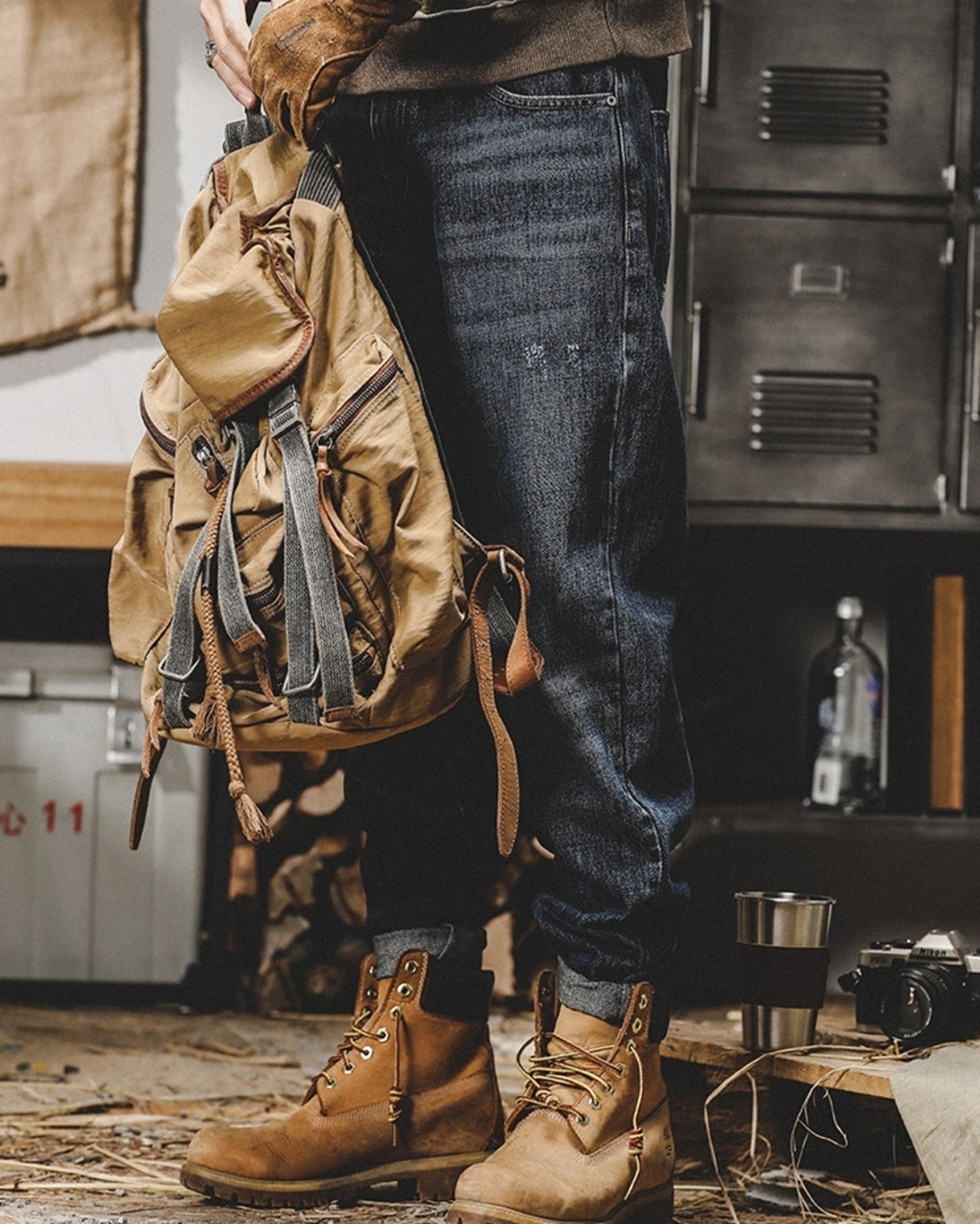 vintage heavy weight classic tapered denim pants 【ACT0210】