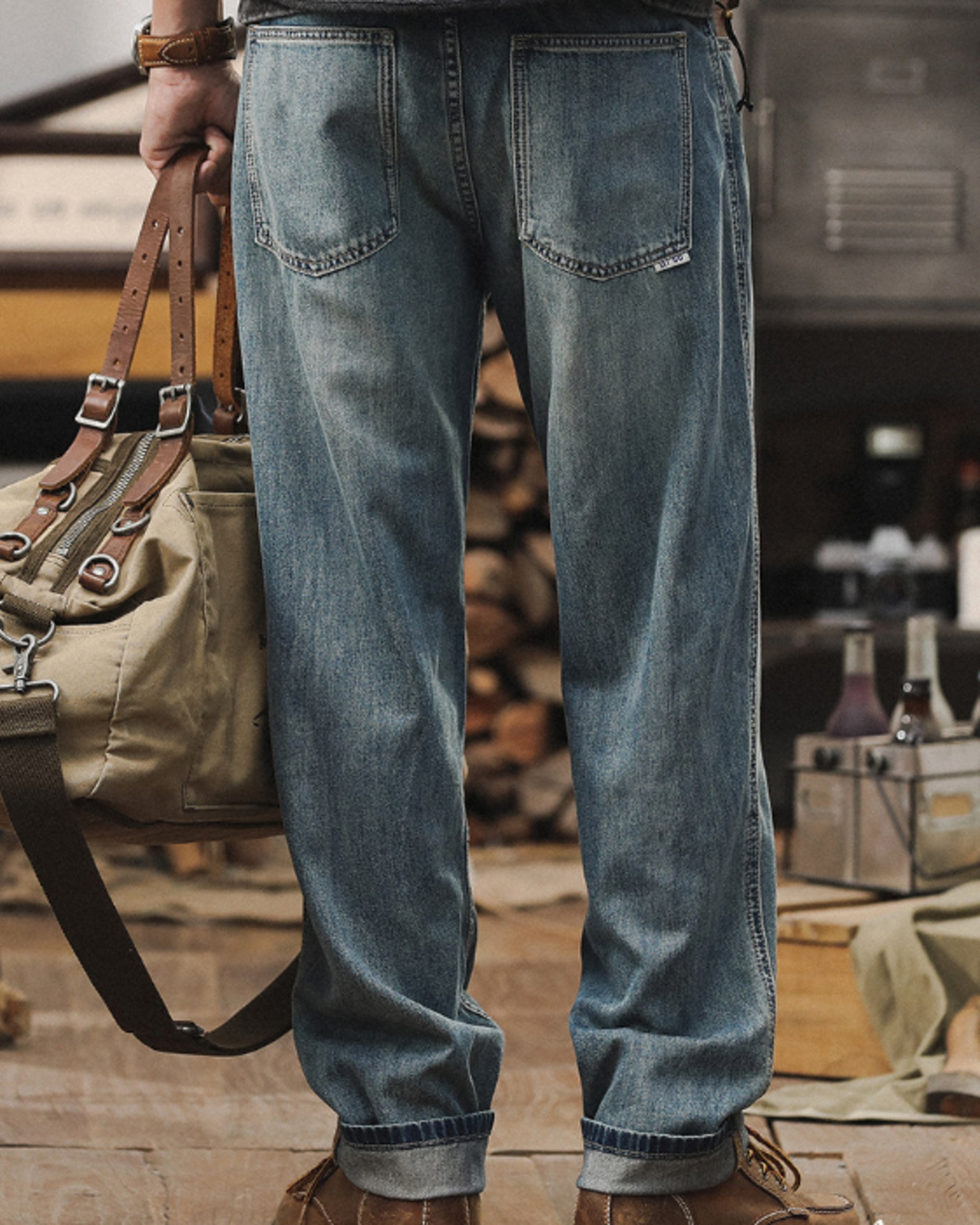 loose straight lyocell blend denim pants 【ACT0185】