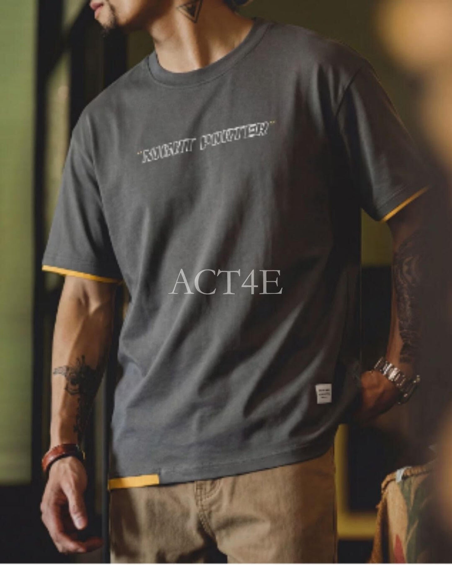 logo print short sleeve t-shirt 4color 【ACT0025】