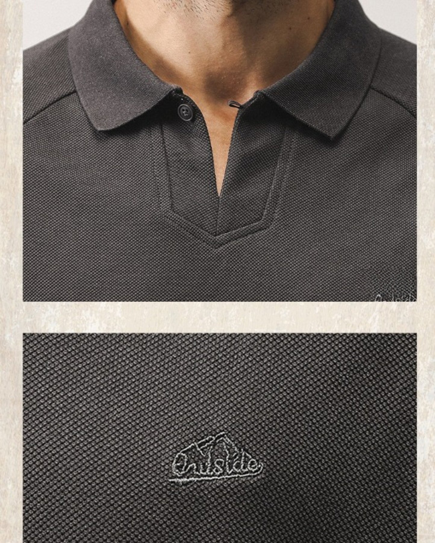 heavy weight pique loose short sleeve polo shirt 3color 【ACT0230】