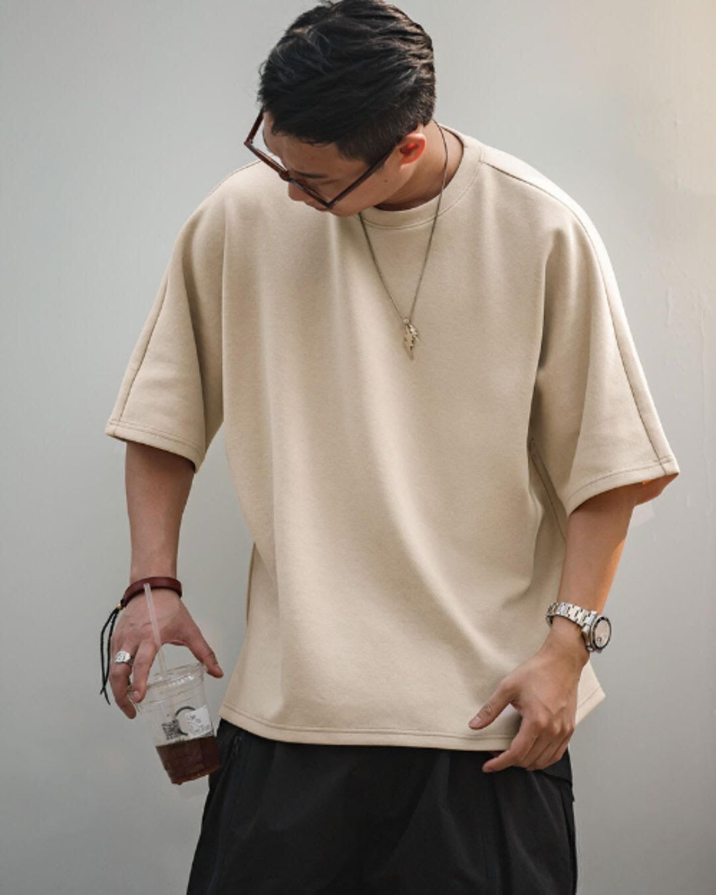 drop shoulder wide silhouette t-shirt 3color 【ACT0042】