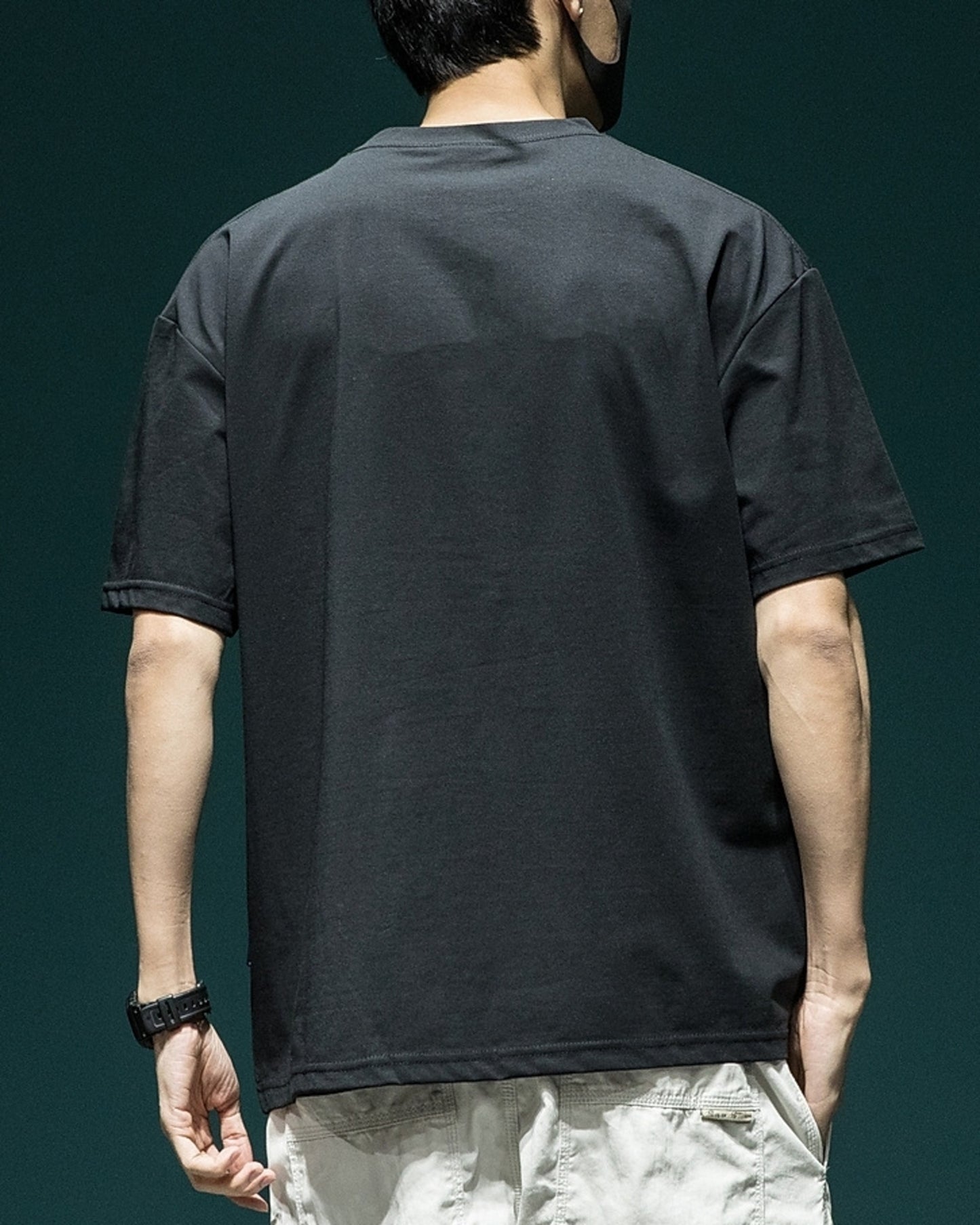 letter embossed short sleeve t-shirt 3color 【ACT0170】