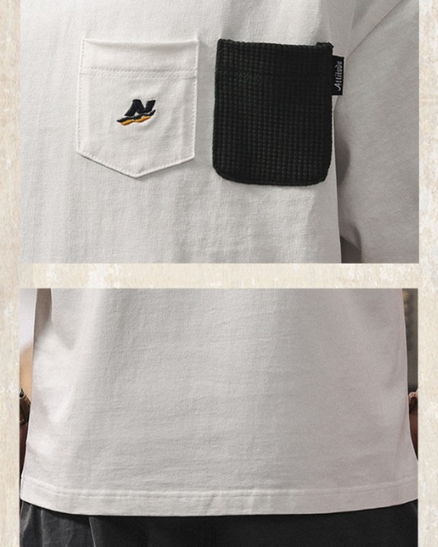 heavy weight double pocket short sleeve t-shirt 2color 【ACT0169】