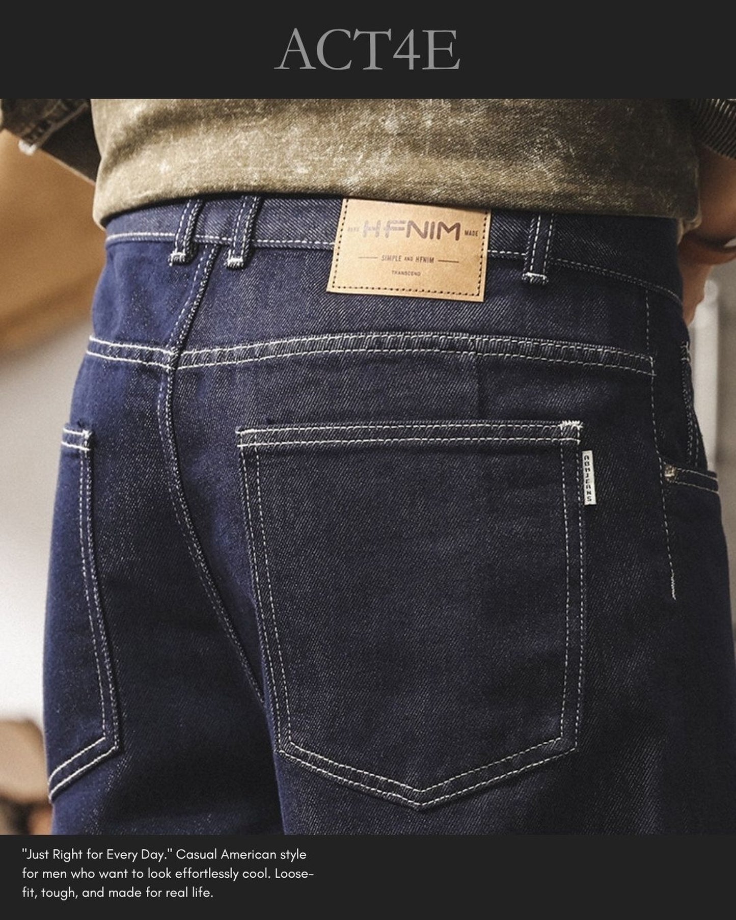vintage raw wash straight denim pants 2color 【ACT0215】