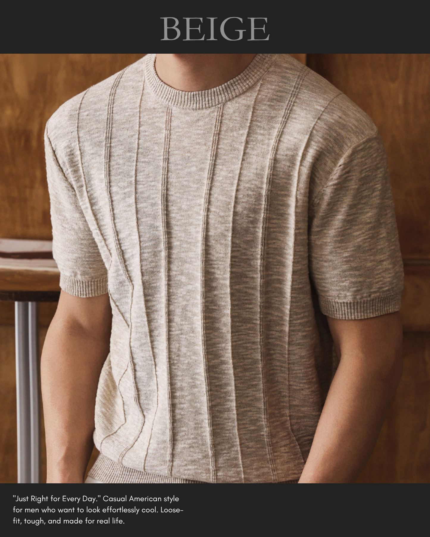 vertical stripe linen blend knit 4color 【ACT0168】