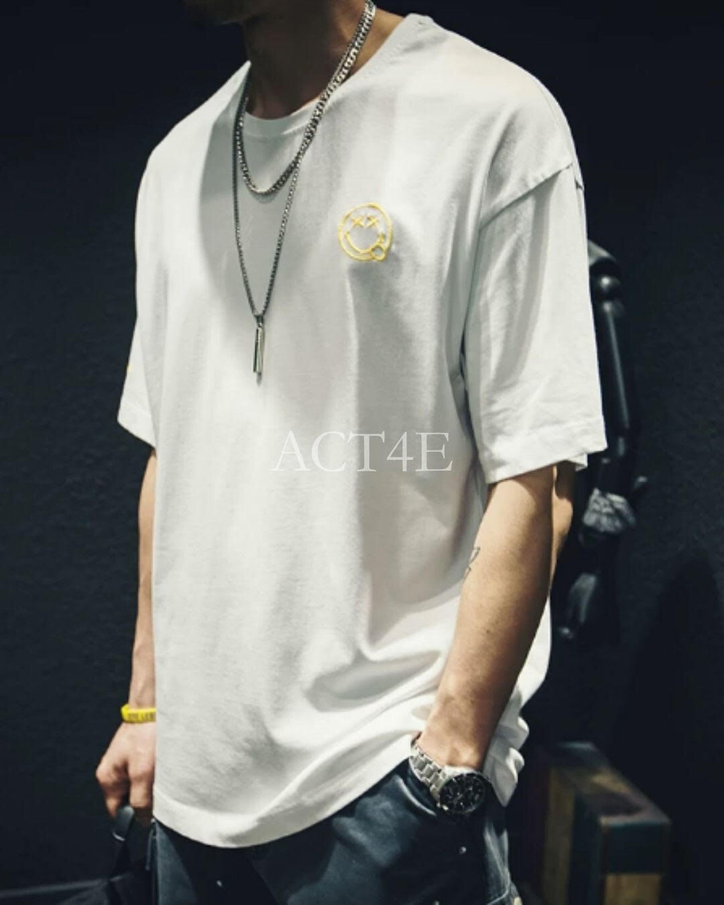 embroidered logo short sleeve T-Shirt 6color 【ACT0026】