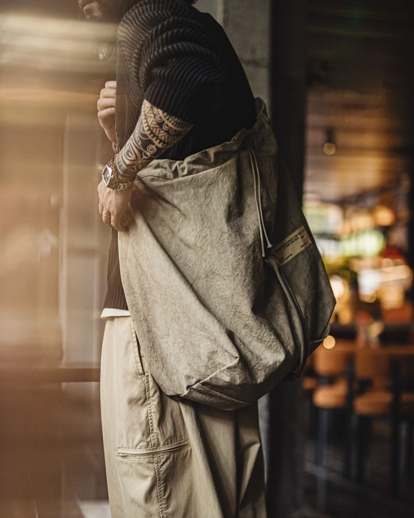 vintage canvas parachute shoulder bag 【ACT0143】
