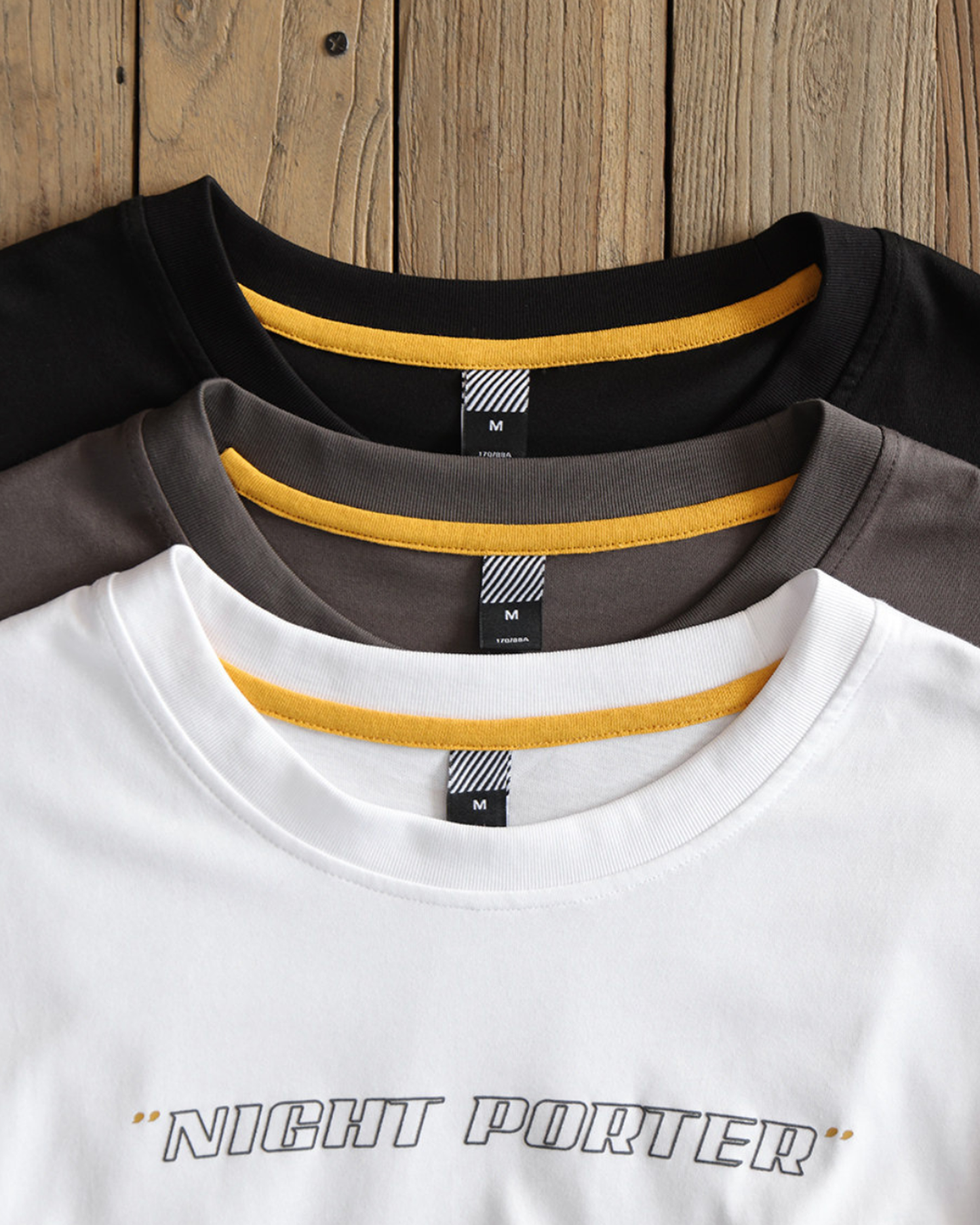 Fake-layered lettered print crew-neck t-shirt 3color 【ACT0053】