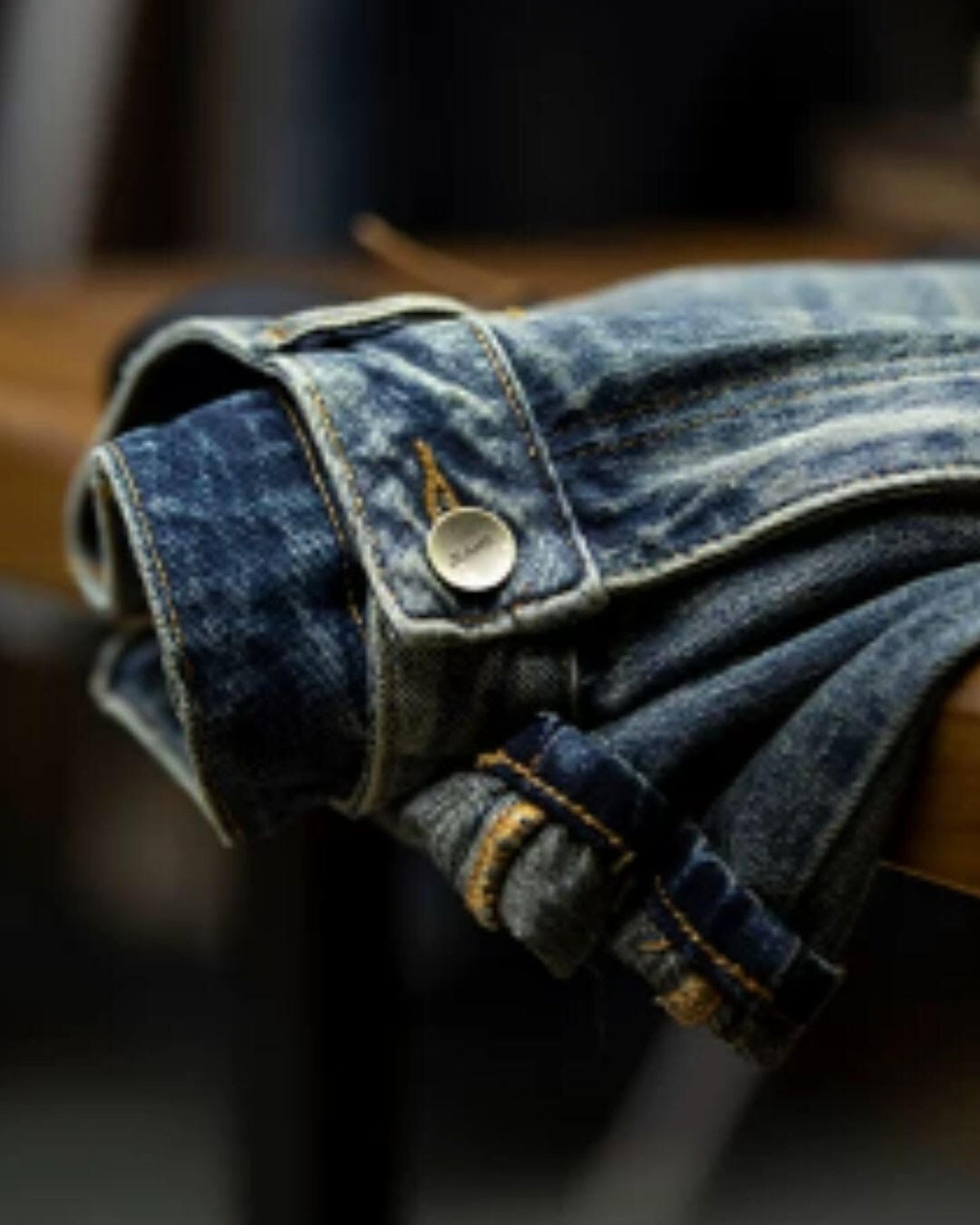 patchwork tapered denim pants 【ACT0003】