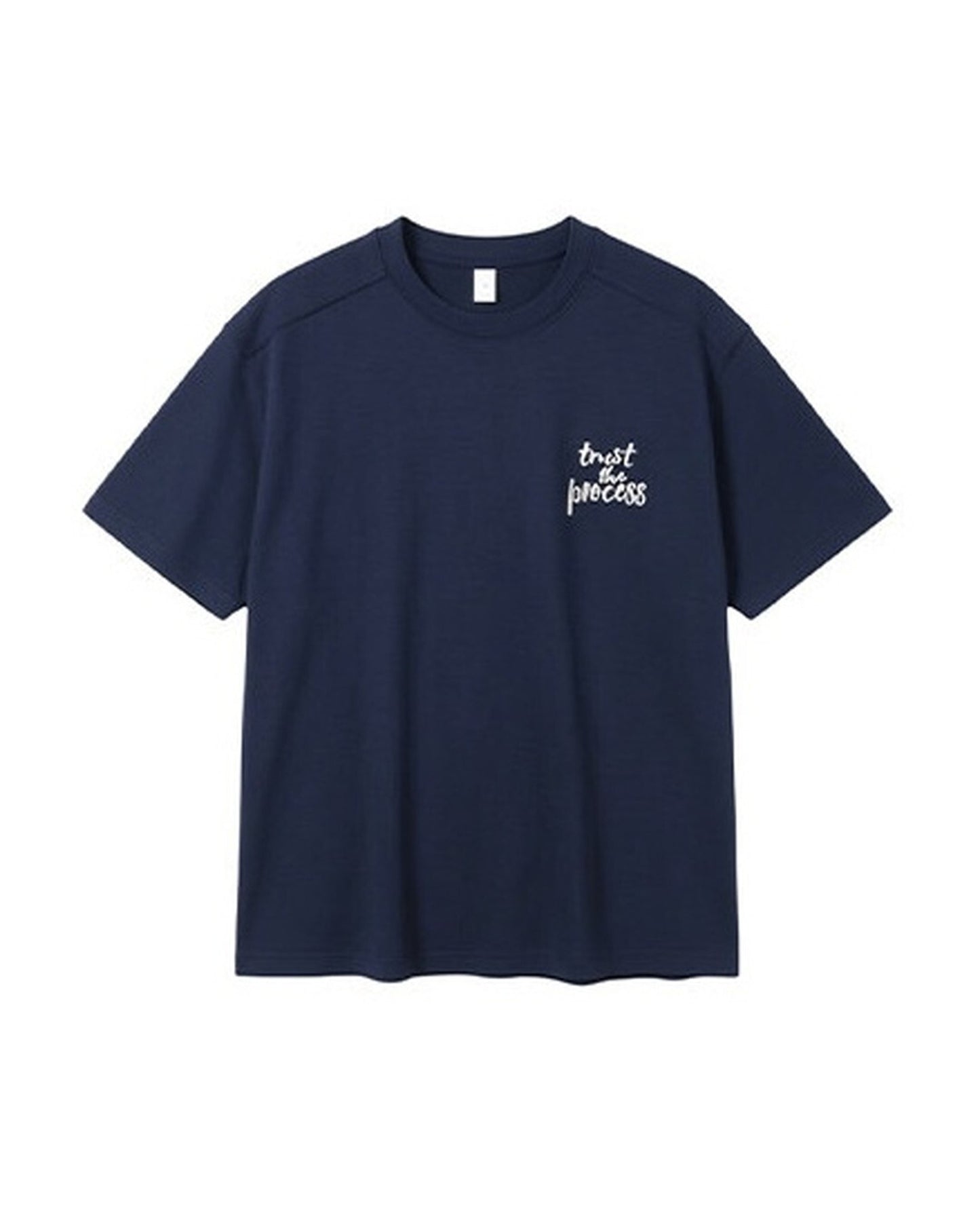 Casual Script Graphic Printed Relaxed T-Shirt 2color 【ACT0118】
