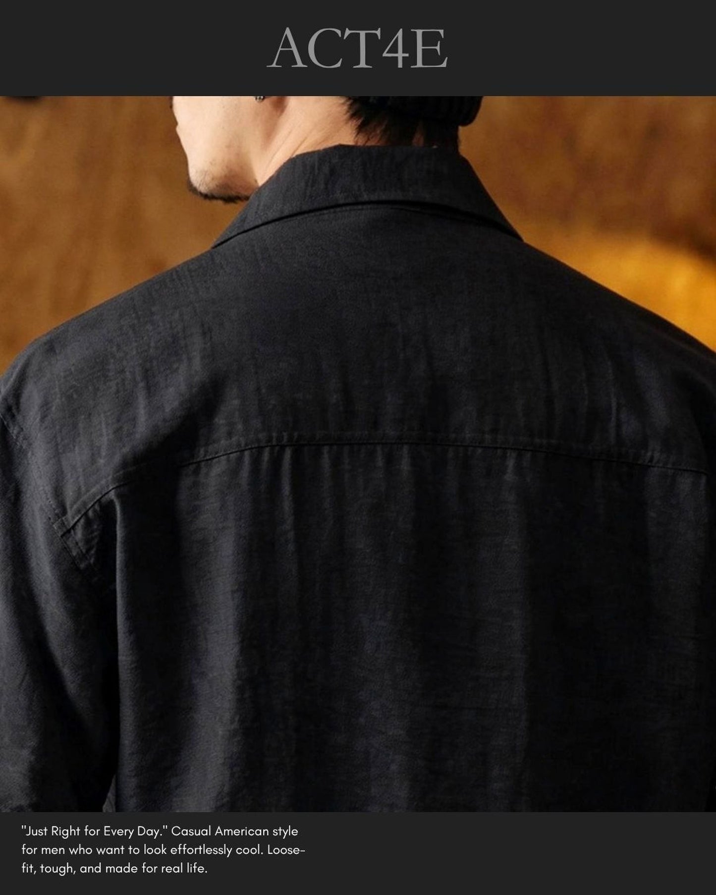 linen look loose short sleeve shirt 3color 【ACT0232】
