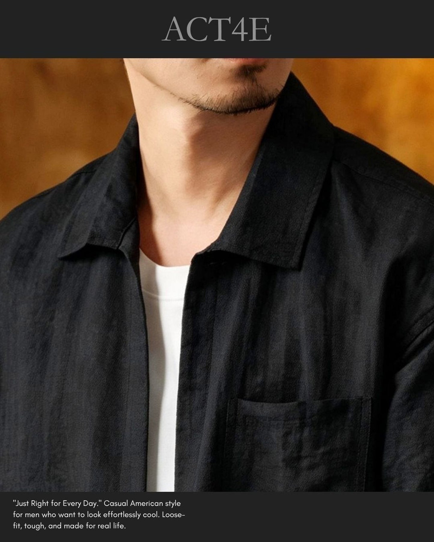 linen look loose short sleeve shirt 3color 【ACT0232】