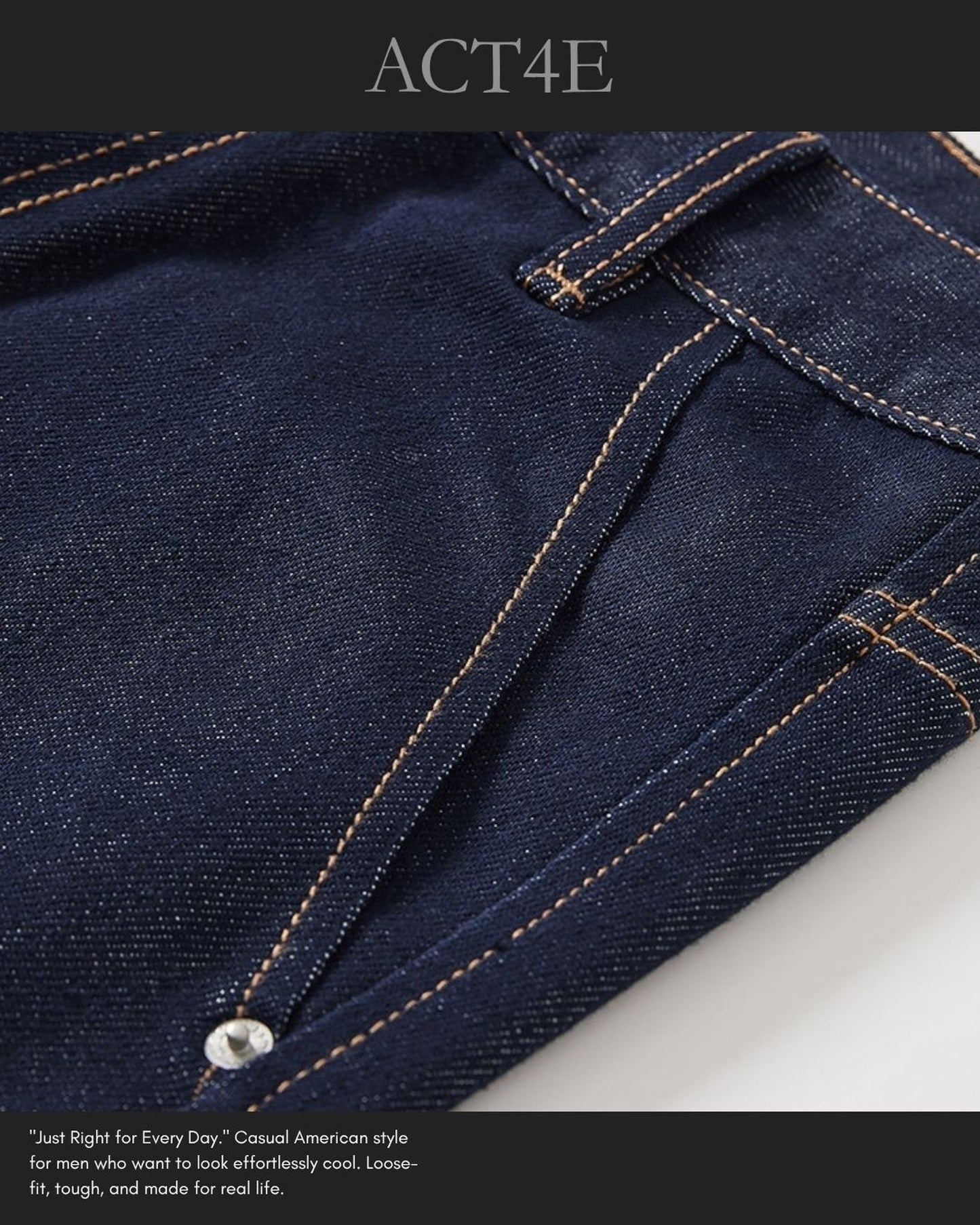 vintage raw wash curved wide denim pants 【ACT0214】