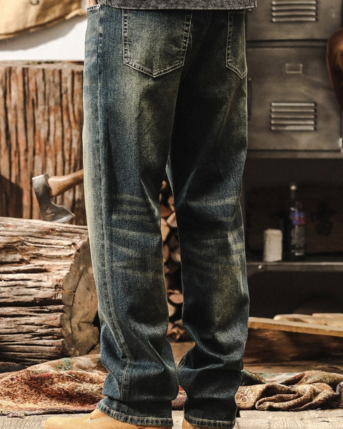 loose straight denim pants 3color 【ACT0182】