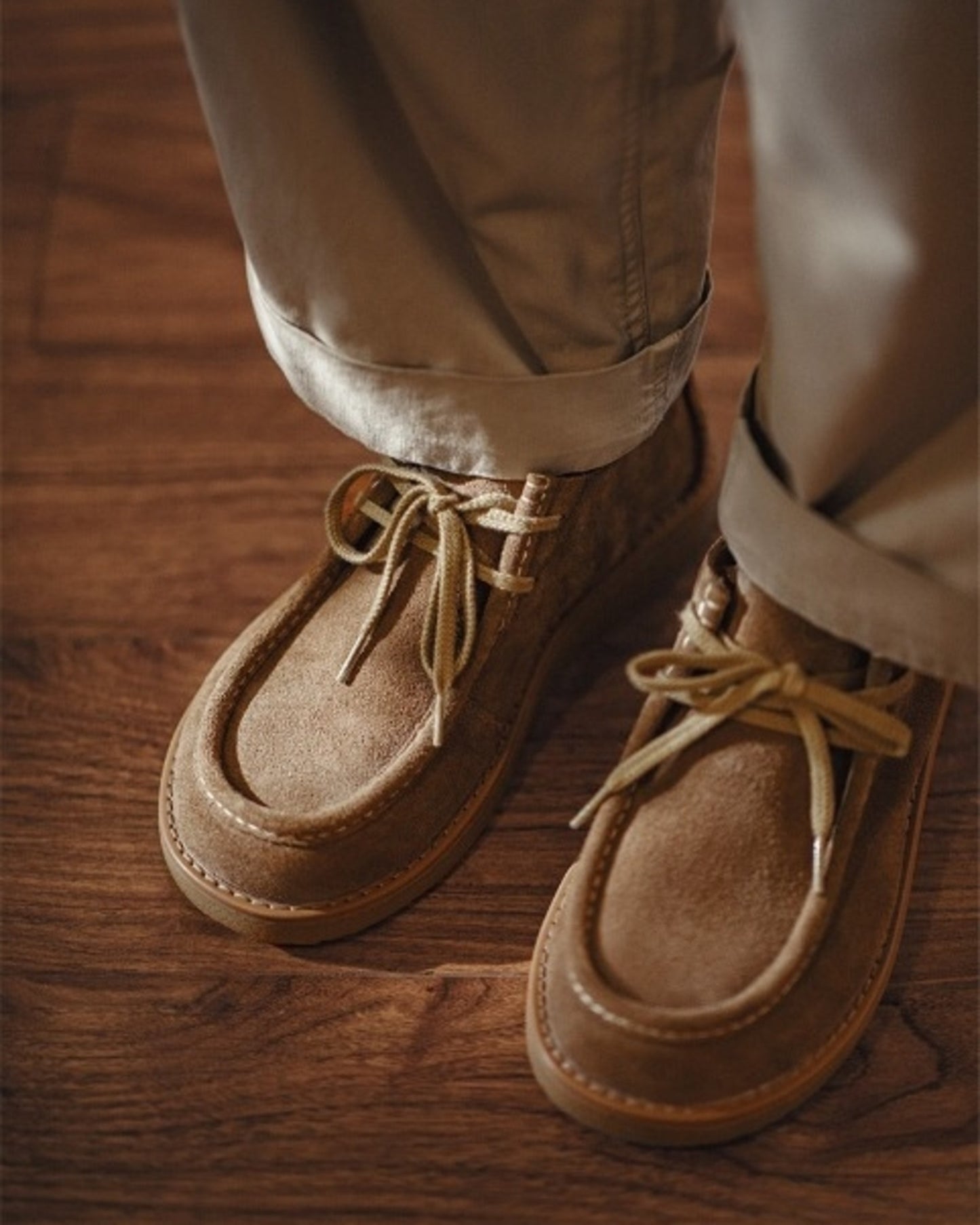 suede-style moccasin wallabee shoes 【ACT0141】