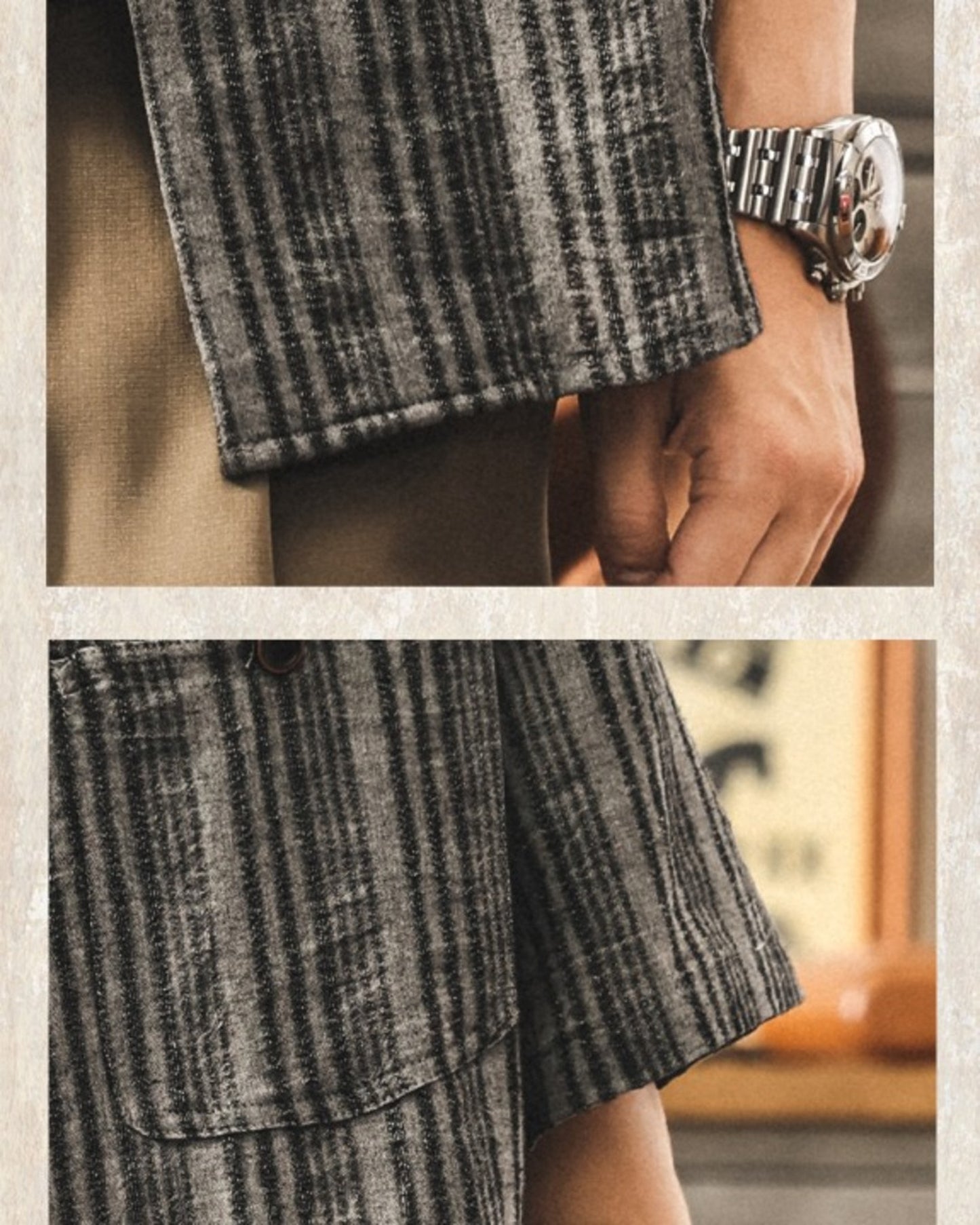 cuban collar linen loose short sleeve shirt 3color 【ACT0231】