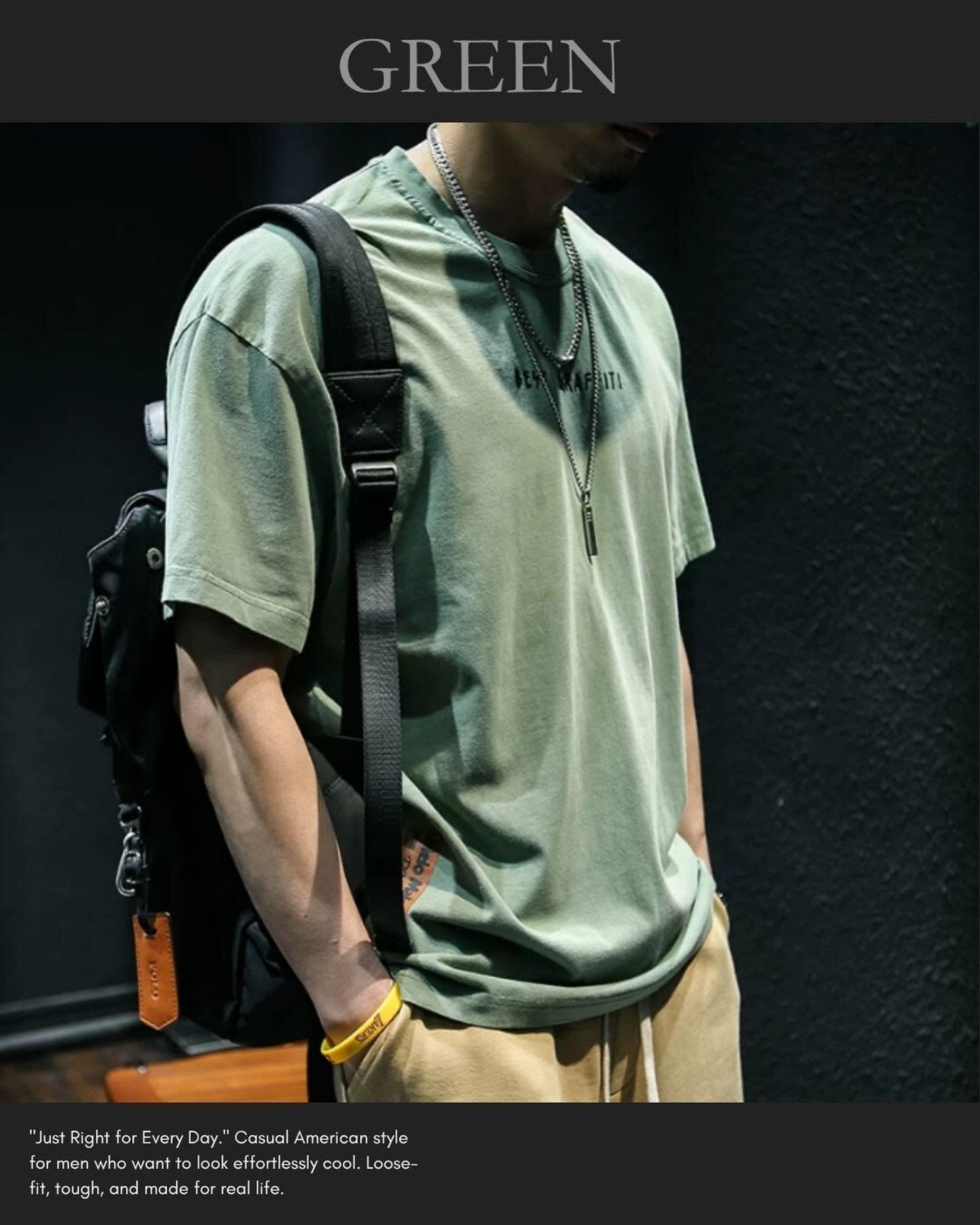 drop shoulder oversized t-shirt 2color 【ACT0029】