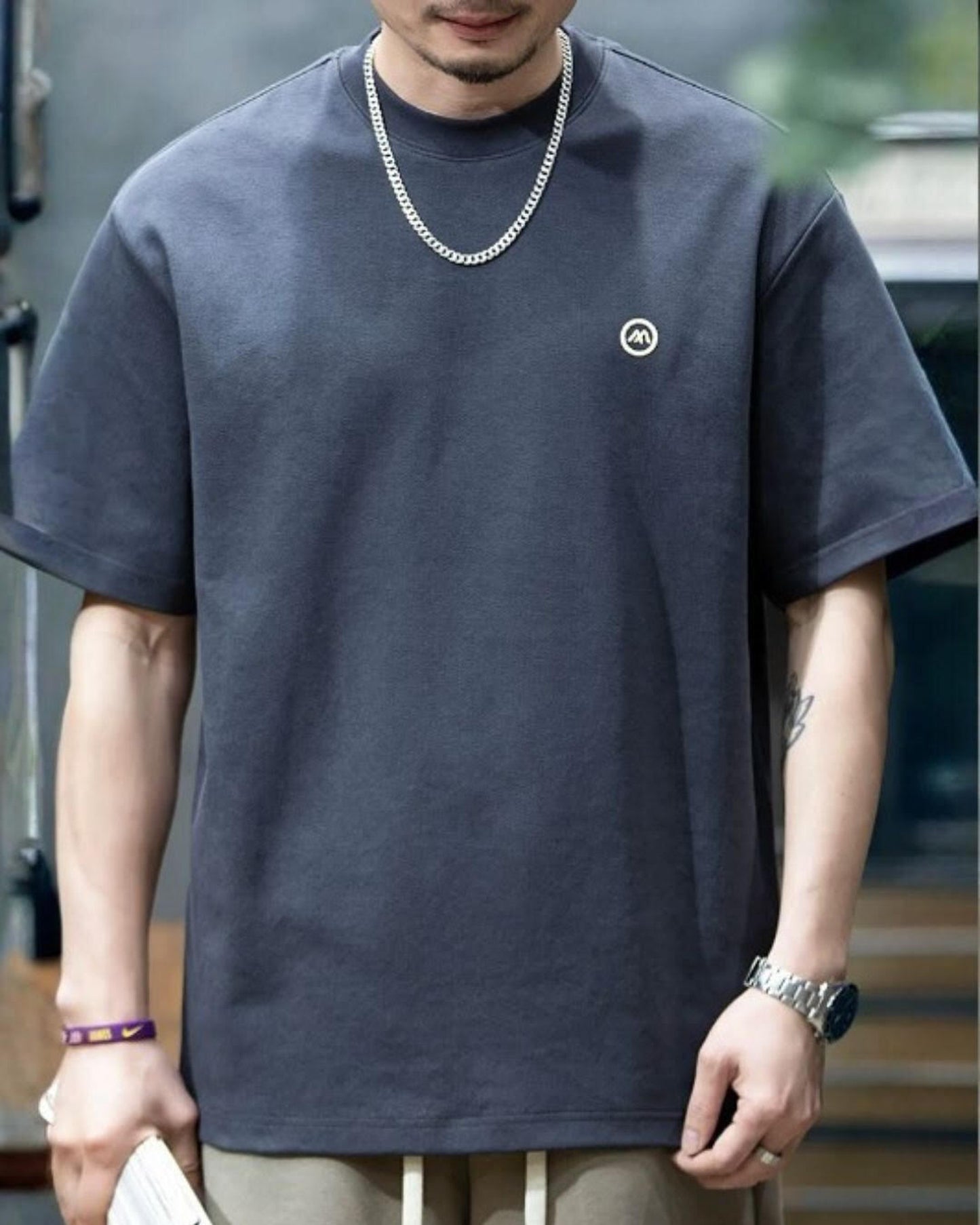 embroidered logo t-shirt 4color 【ACT0027】