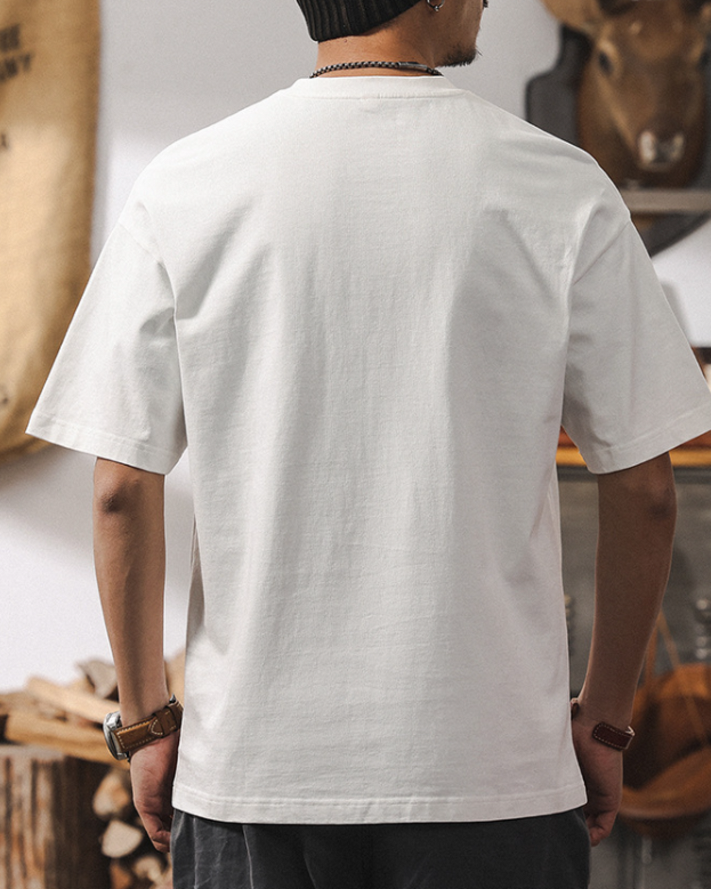 heavy weight double pocket short sleeve t-shirt 2color 【ACT0169】